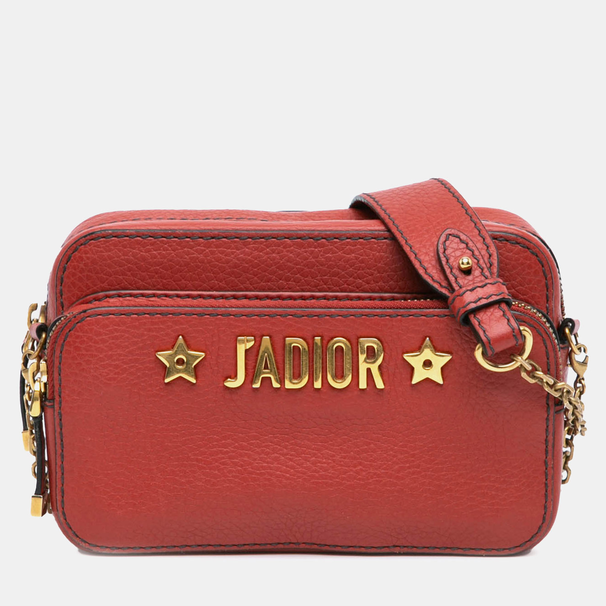 

Dior Red Leather JAdior Camera Bag