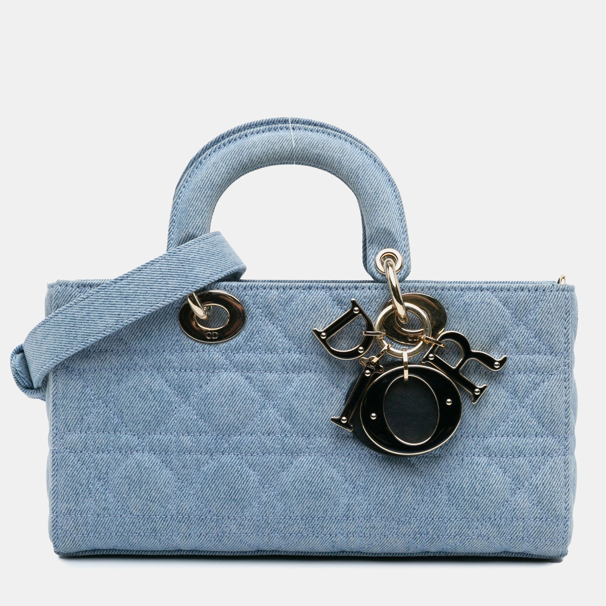 

Dior Blue Medium Denim Cannage Lady D Joy