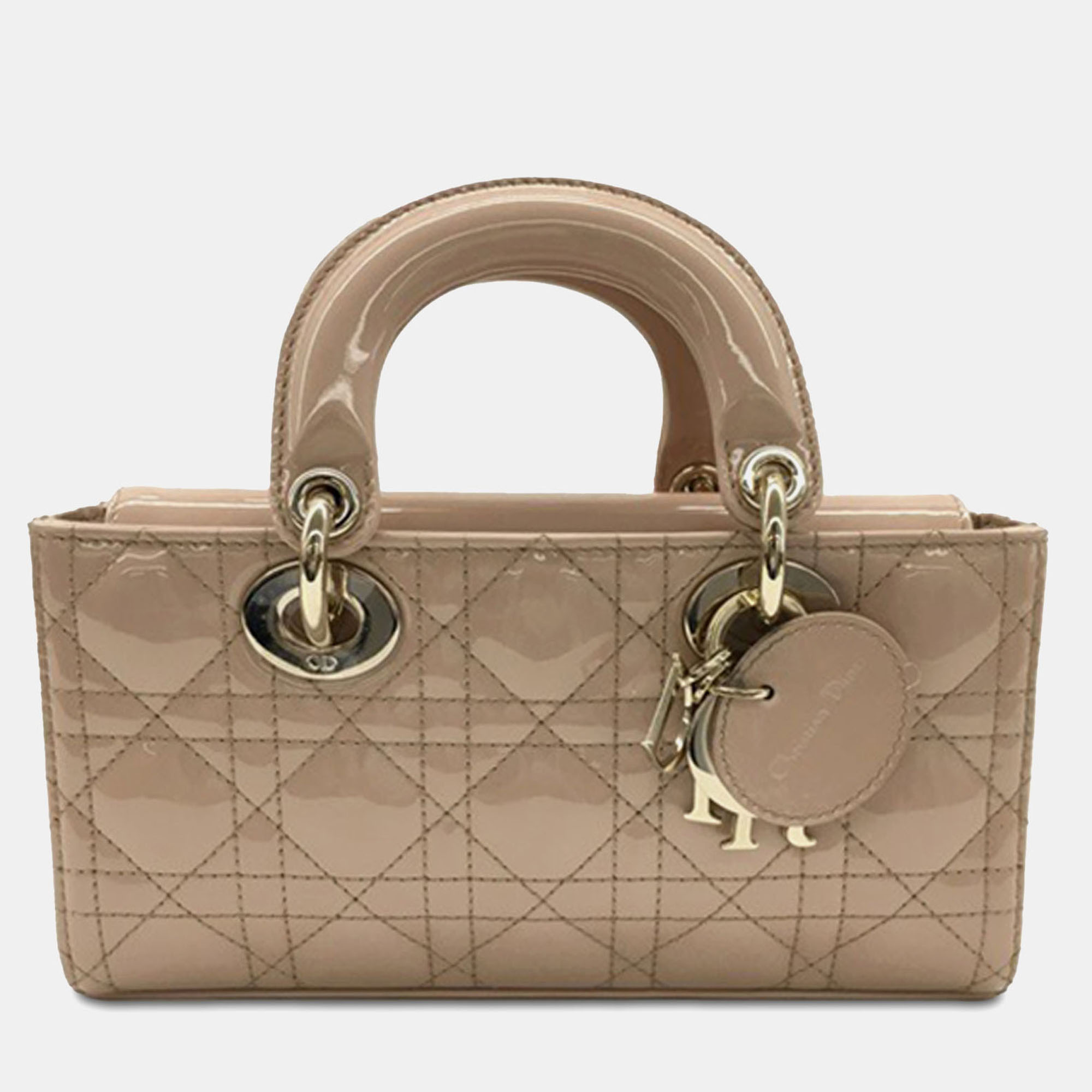 

Dior Beige Small Patent Cannage Lady D-Joy
