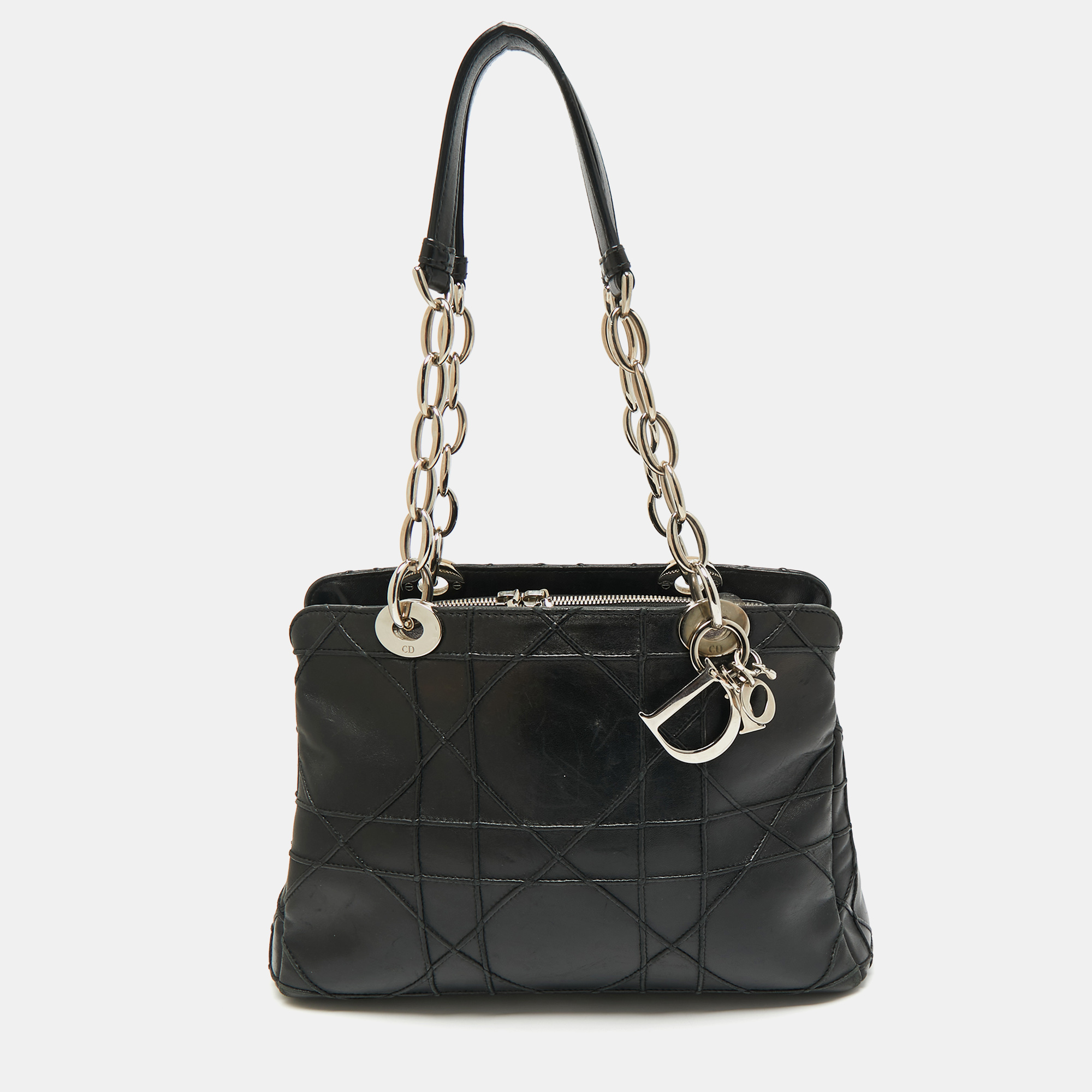 

Dior Black Cannage Leather Soft Lady Dior Satchel