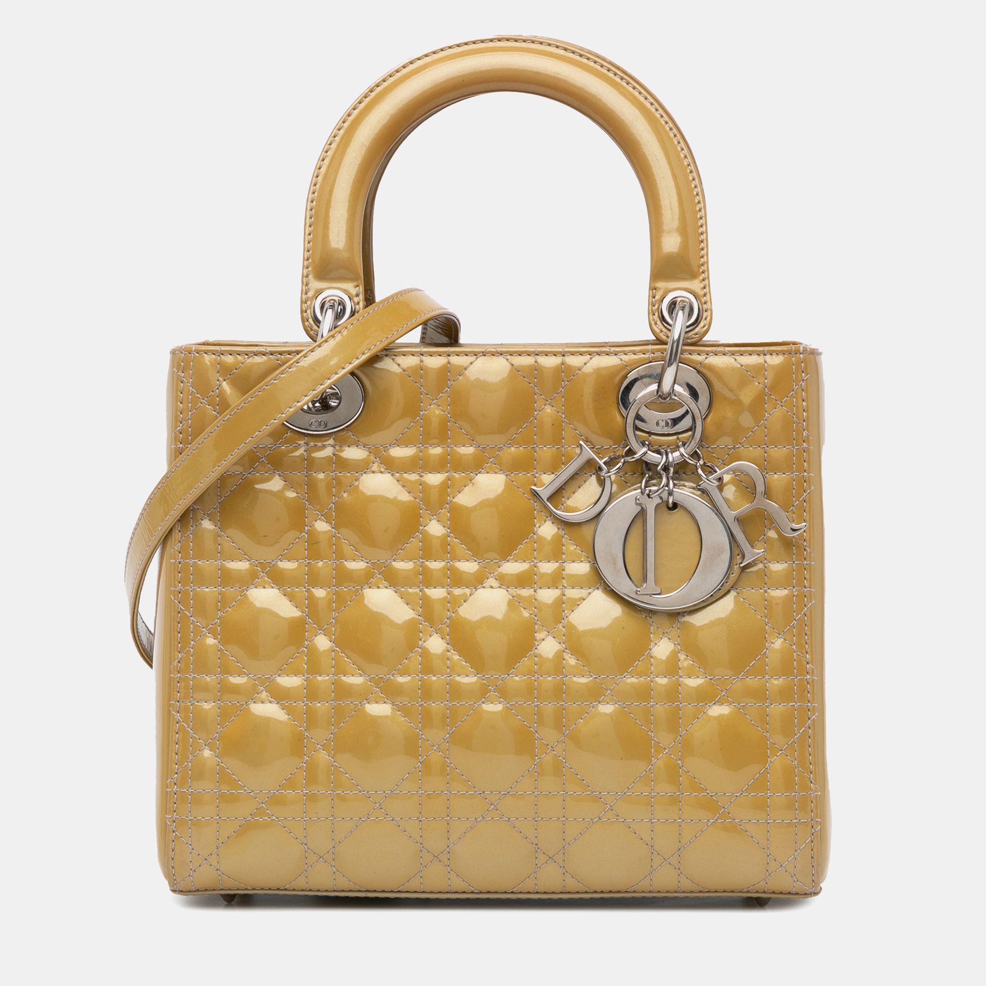 

Dior Brown Medium Patent Cannage Lady Dior