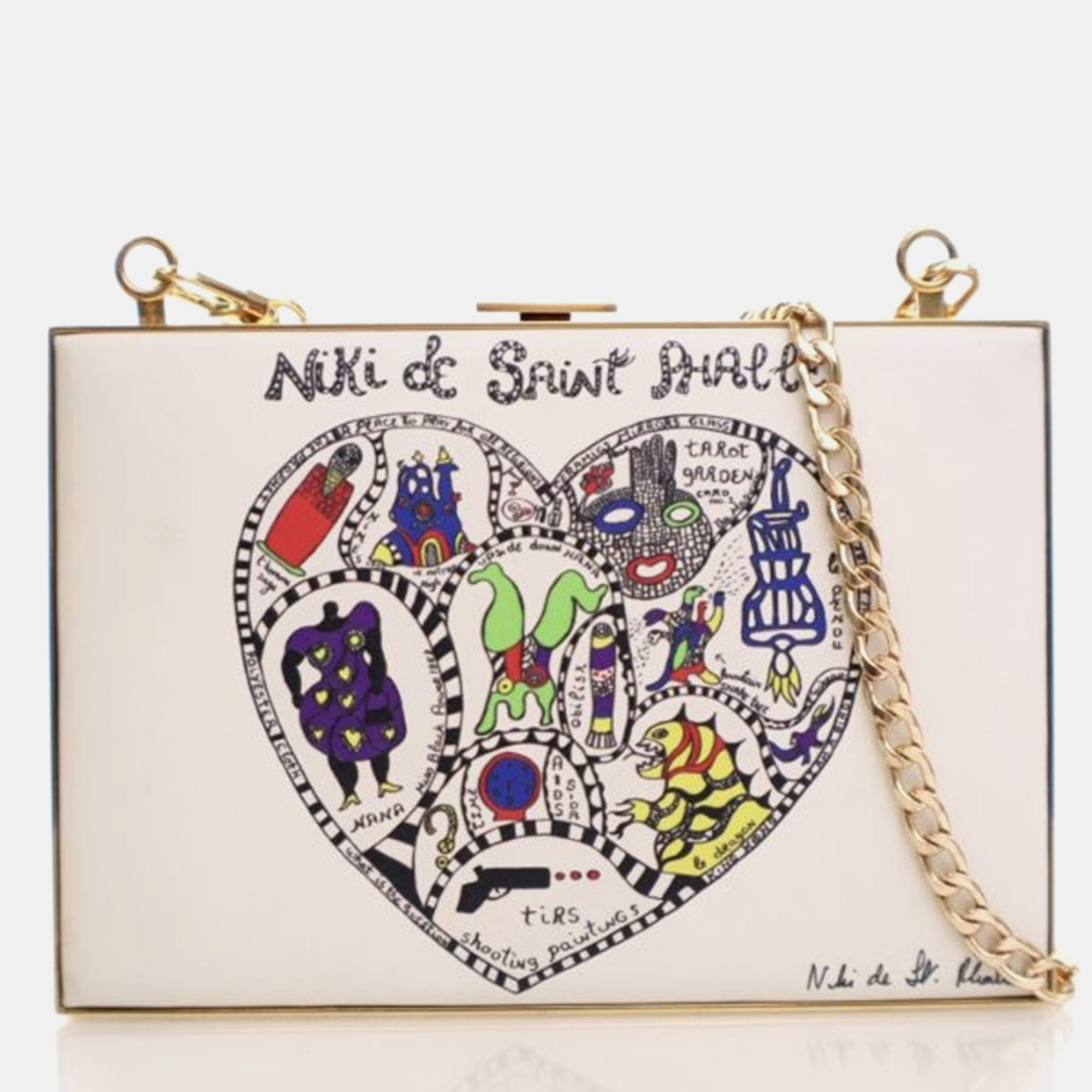 

Dior Calfskin Niki De Saint Phalle Clutch, Cream
