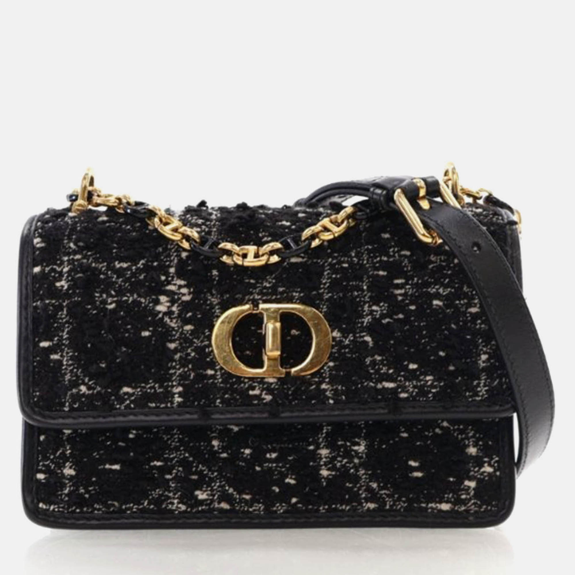 

Dior Miss Caro Tweed Flap Shoulder Bag, Blue