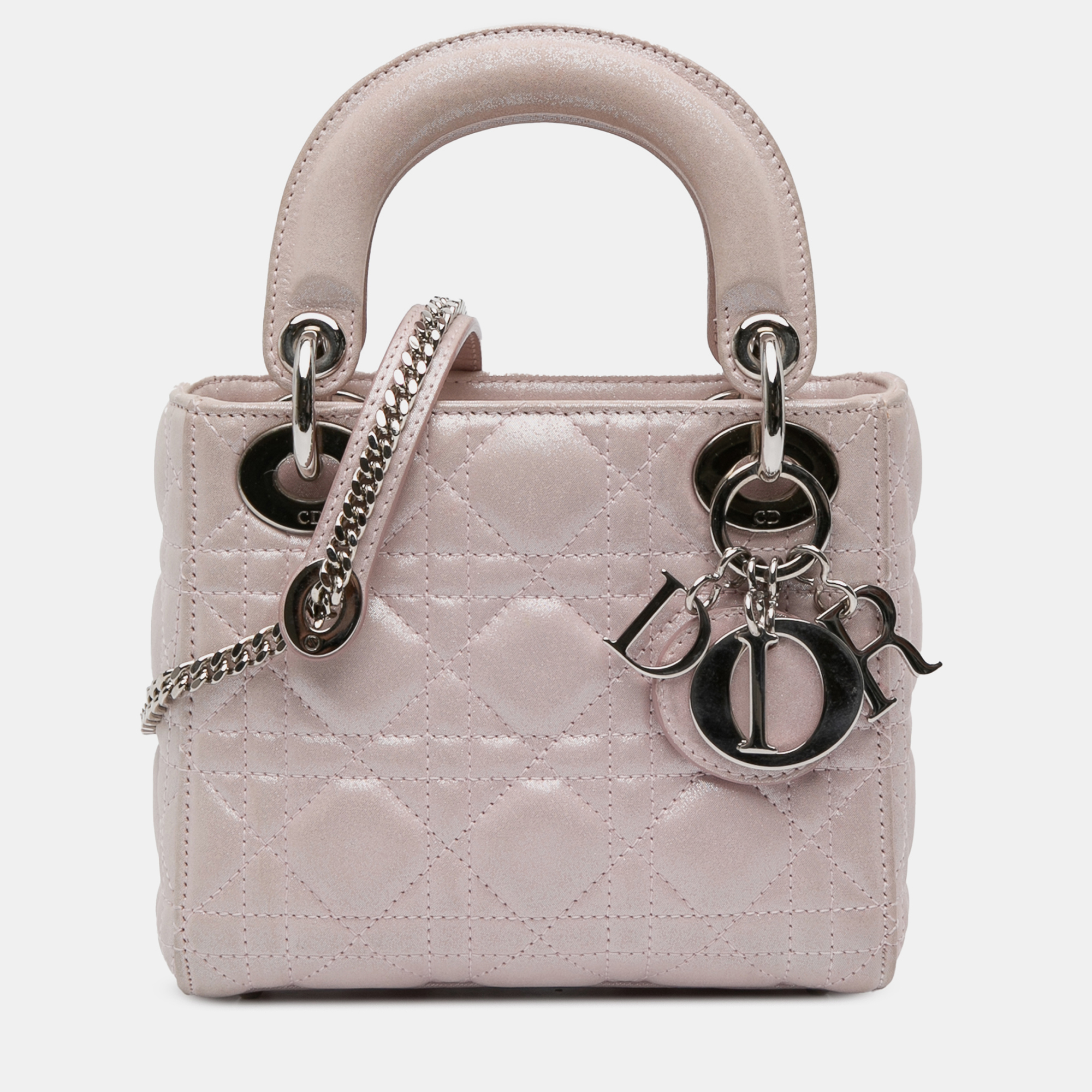 

Dior Pink Mini Satin Cannage Lady Dior