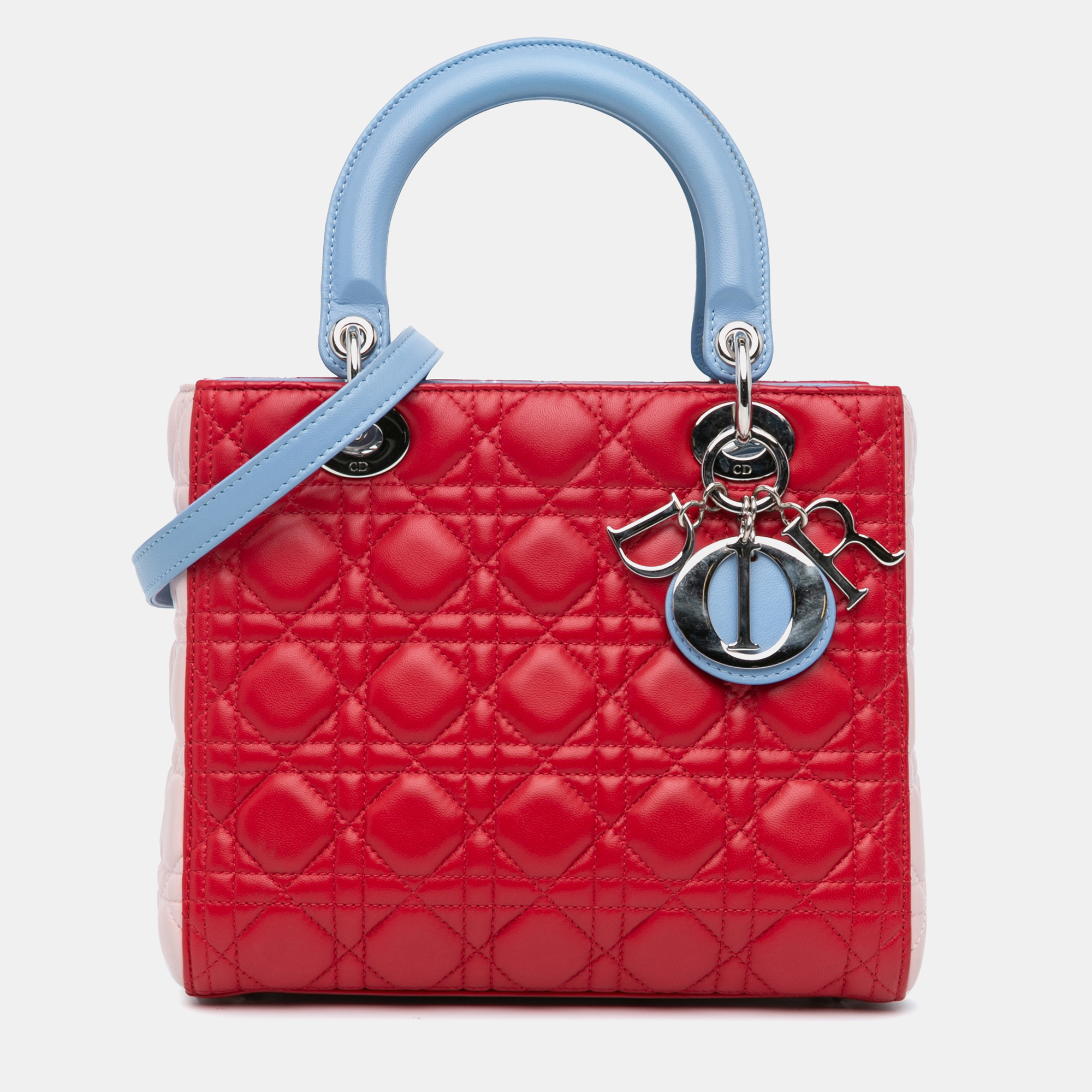 

Dior Multicolor Medium Tricolor Lambskin Cannage Lady Dior