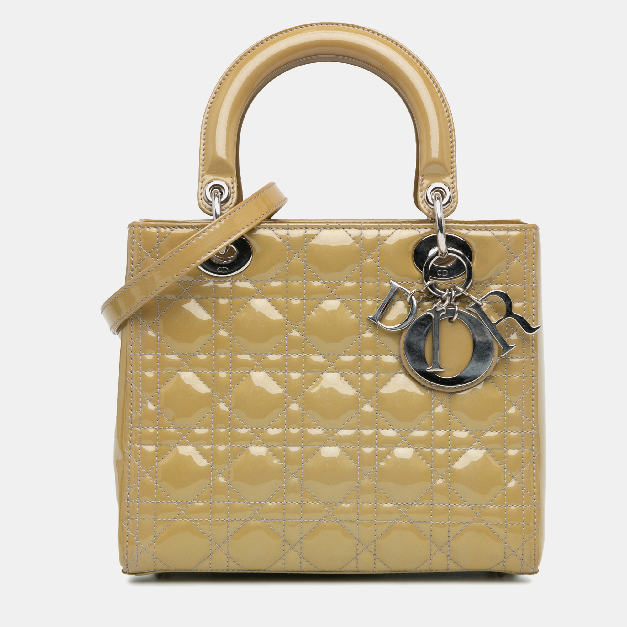 

Dior Brown Medium Patent Cannage Lady Dior