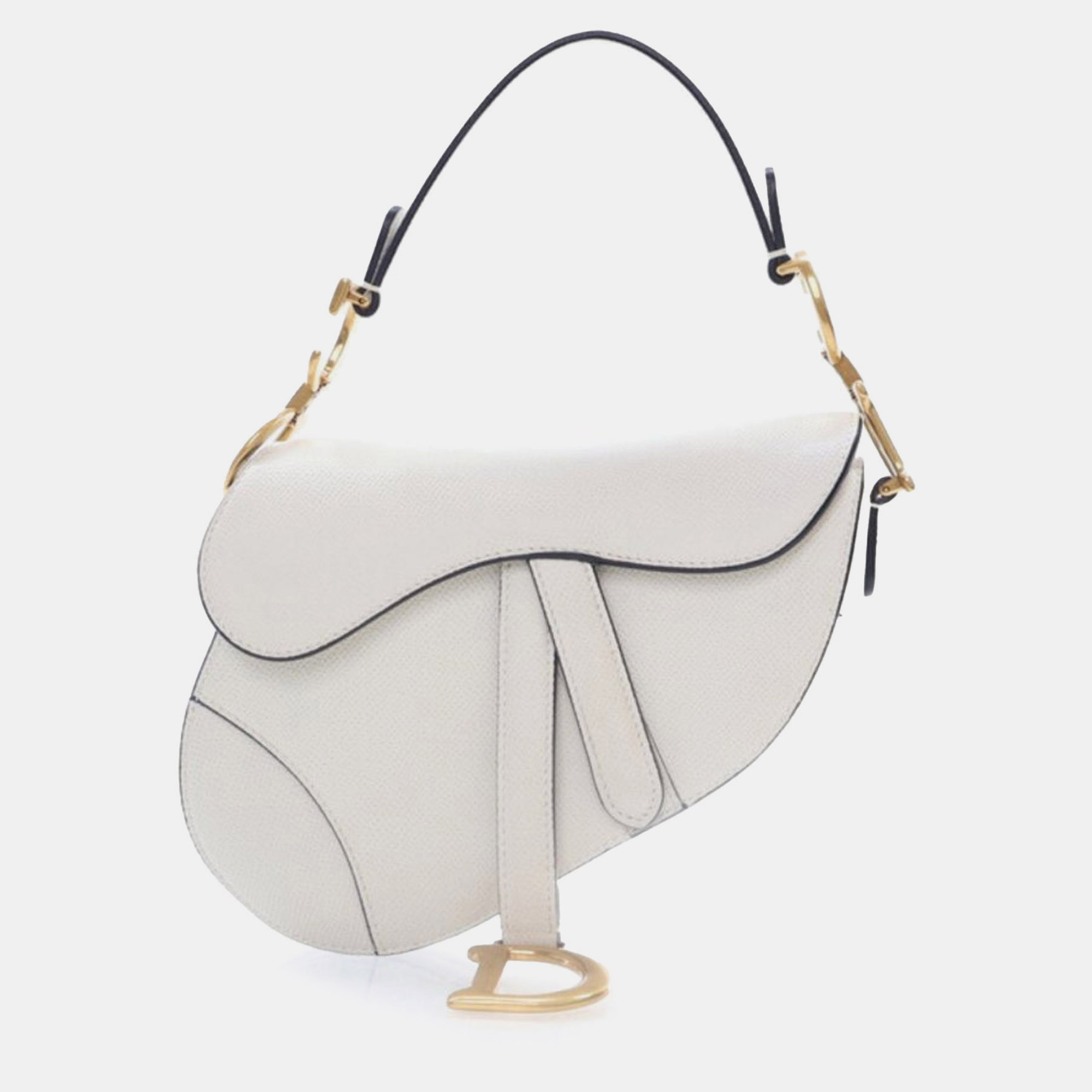 

Dior White Mini Grained Calfskin Saddle Bag