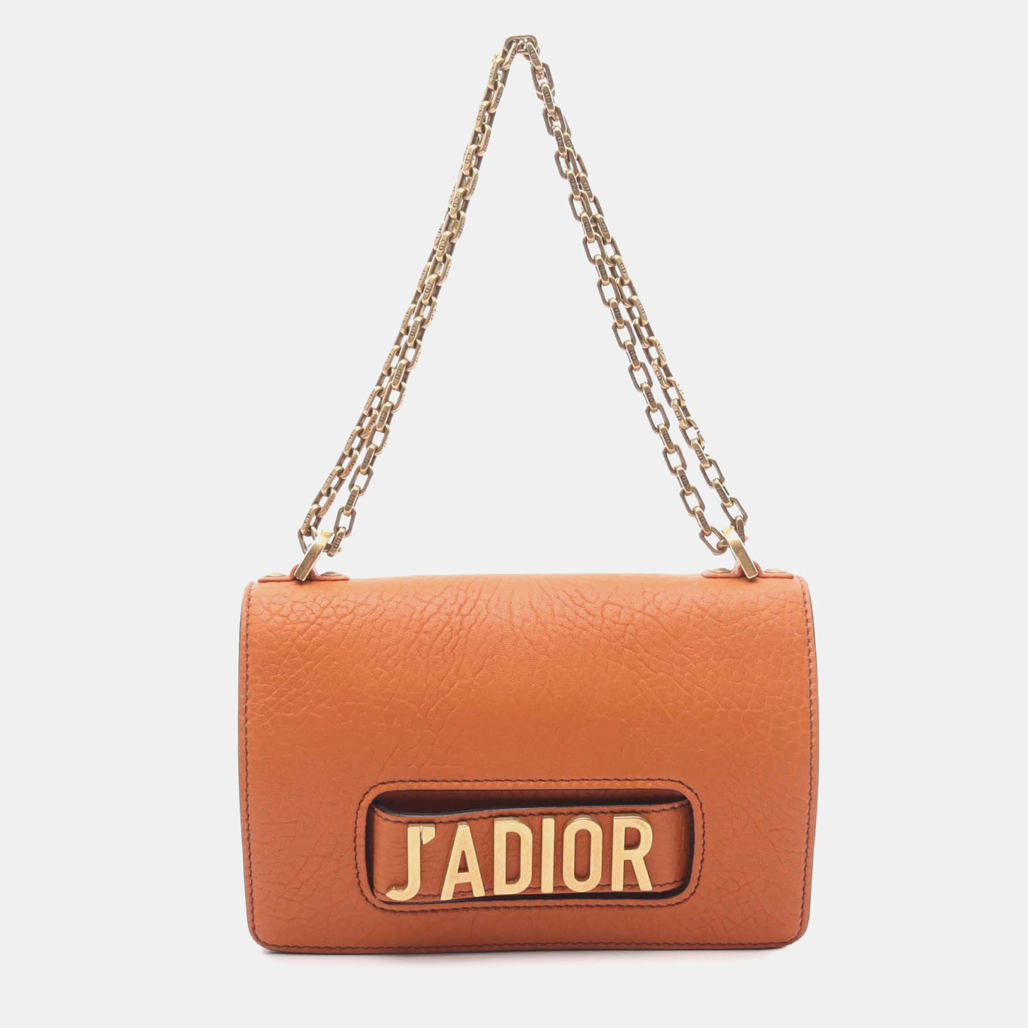 

Dior Orange Canyon Grained Lambskin J Adior Chain Flap