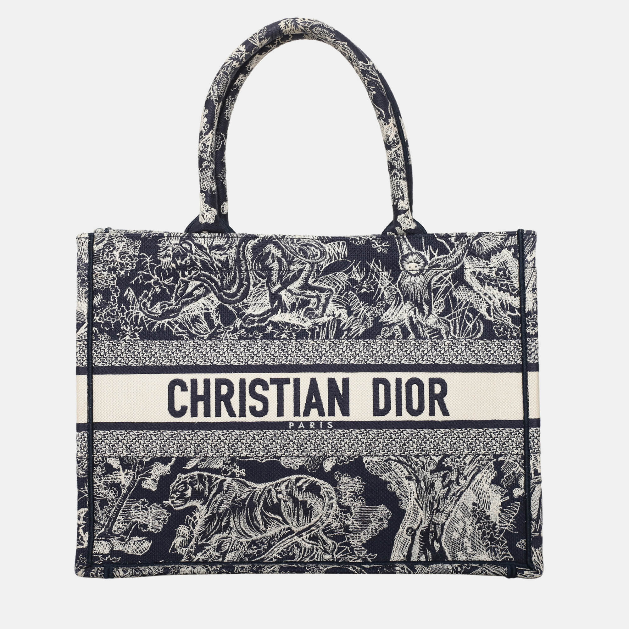 

Dior Embroidered Medium Book Tote Bag, Navy blue
