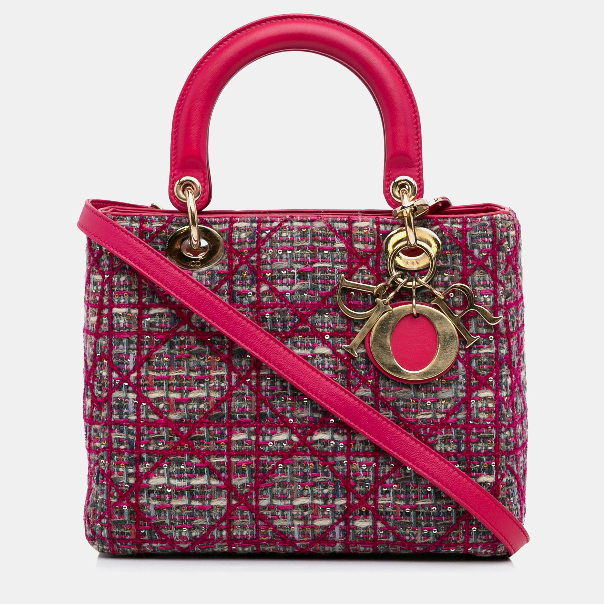

Dior Pink Medium Tweed Macrocannage Lady Dior