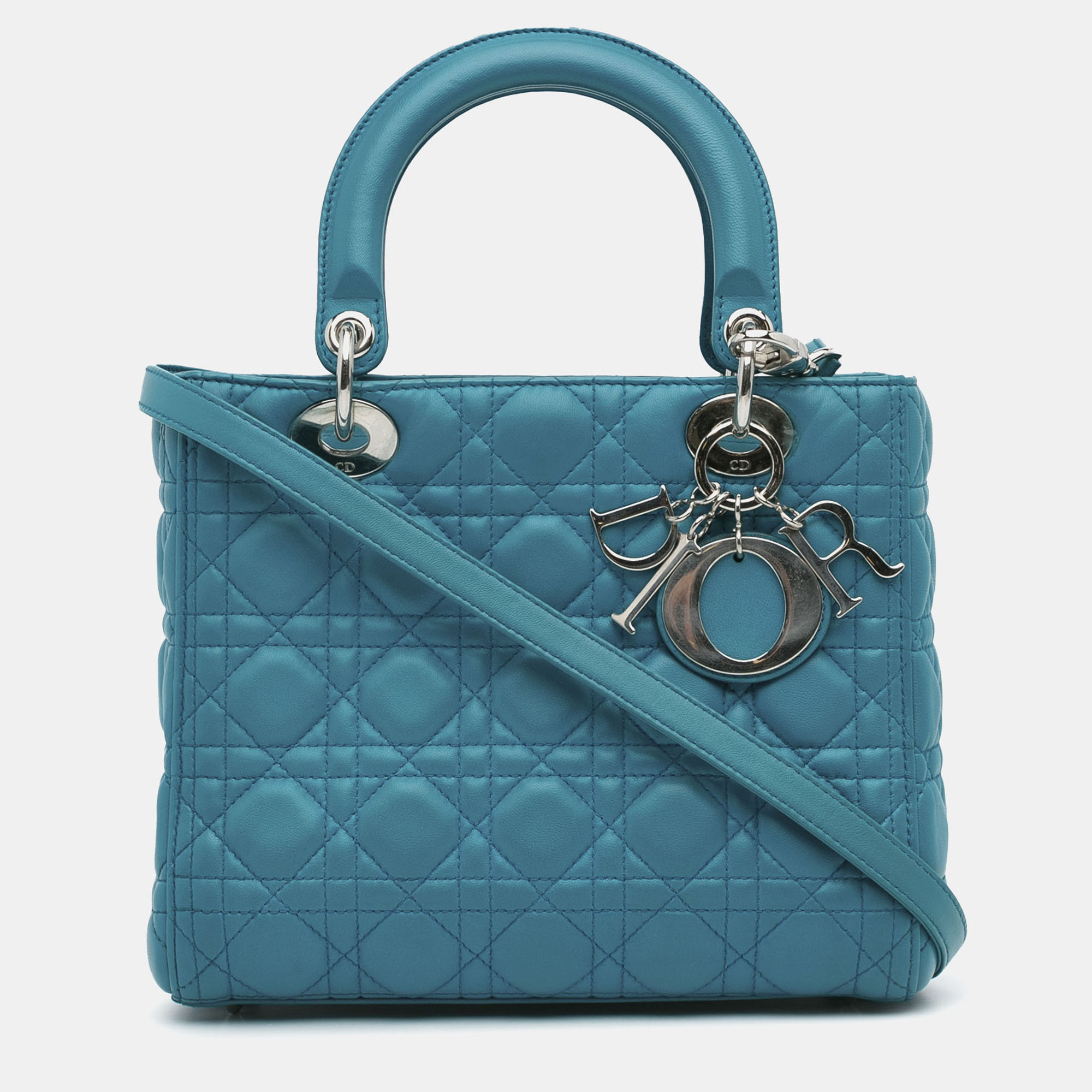 

Dior Blue Medium Lambskin Cannage Lady Dior