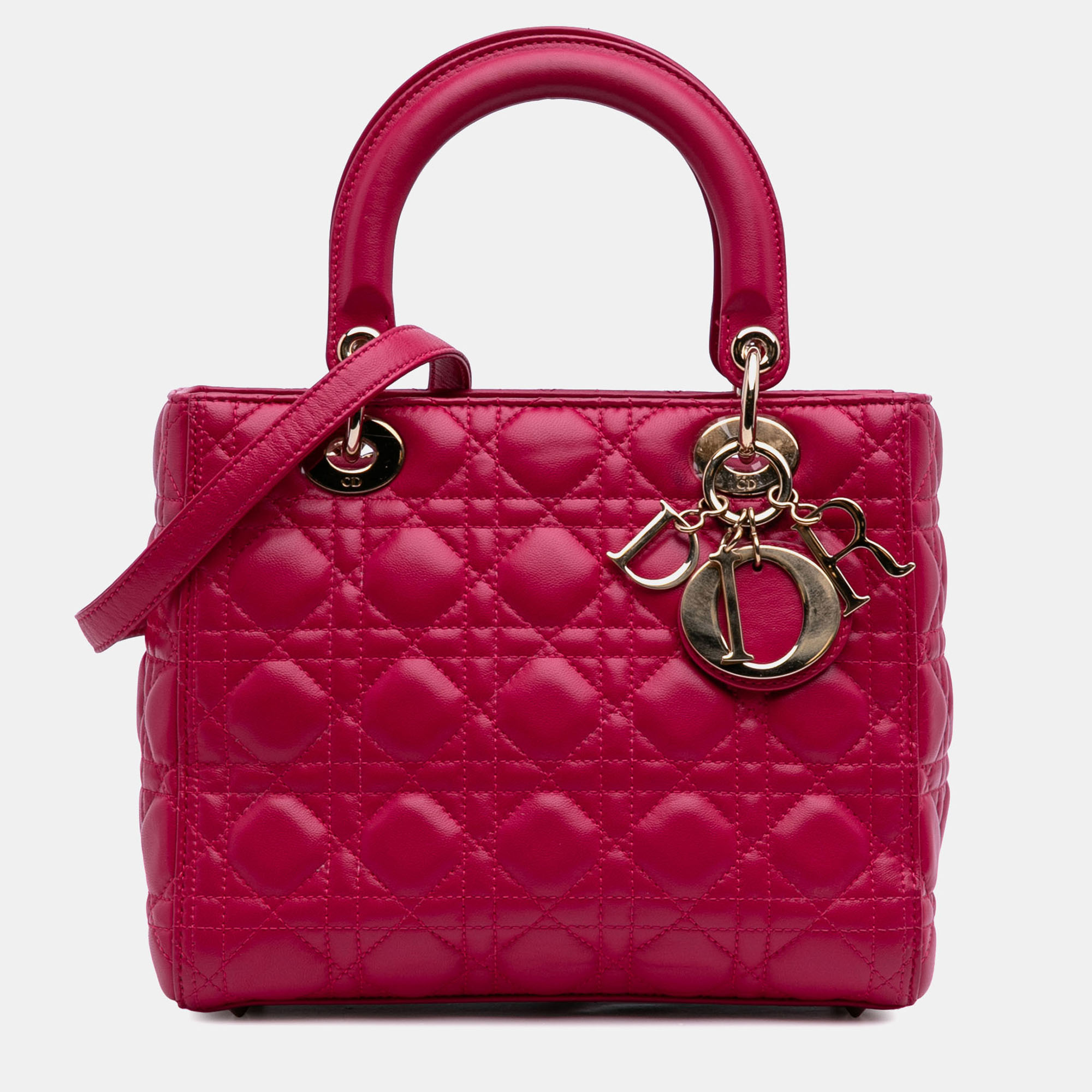 

Dior Pink Medium Lambskin Cannage Lady Dior