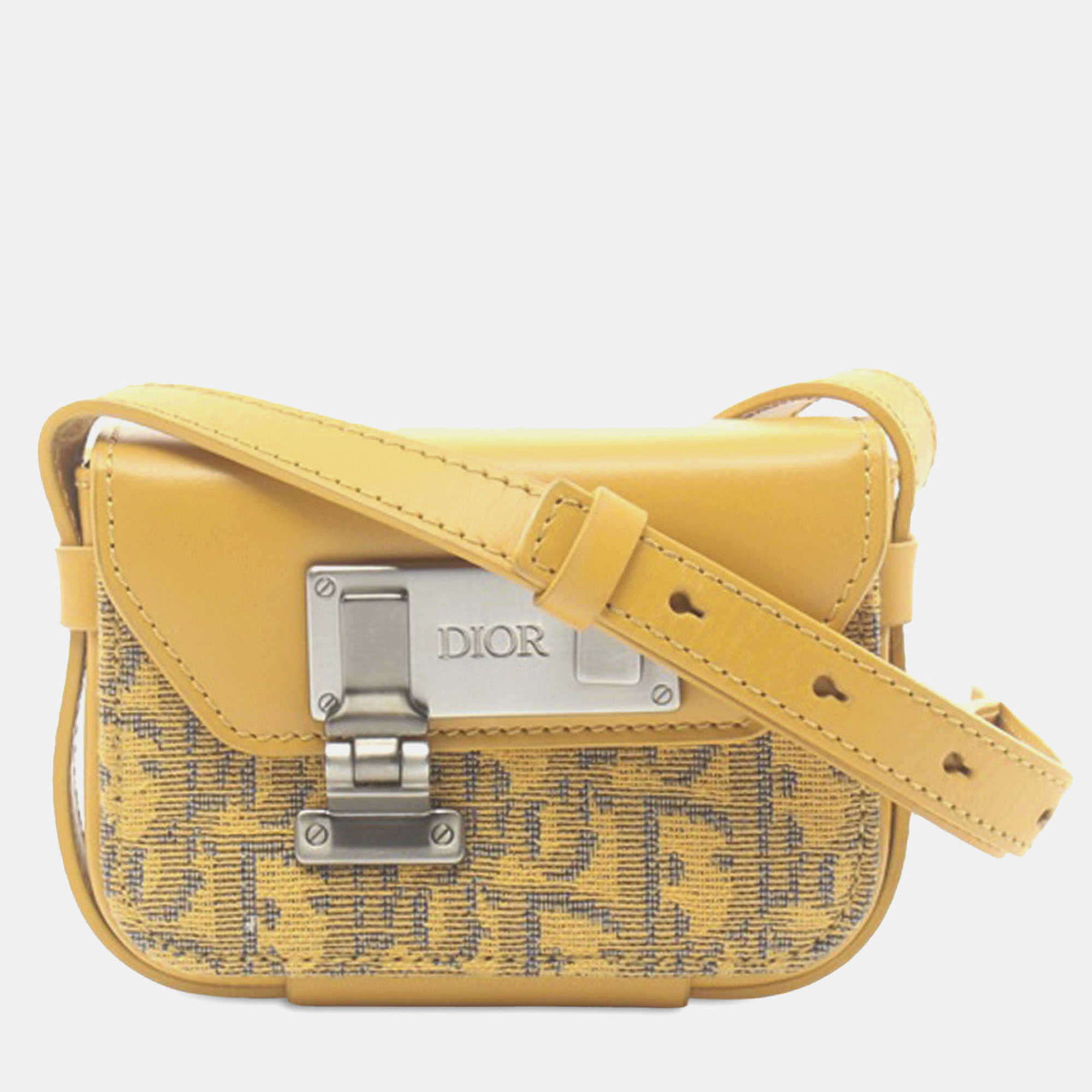 

Dior Yellow Nano Oblique Lock Pouch Crossbody