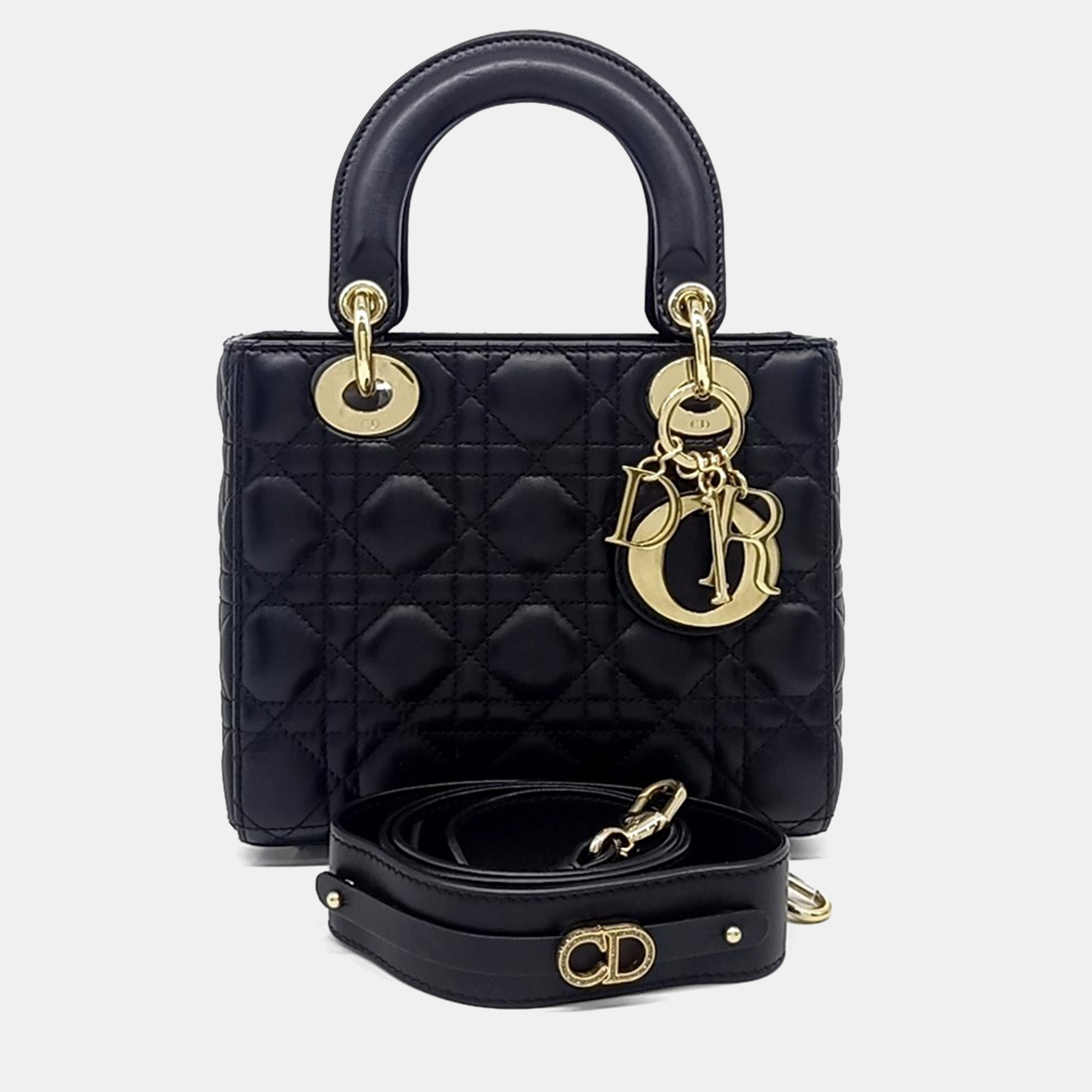 

Dior Black Leather Lady Bag Small