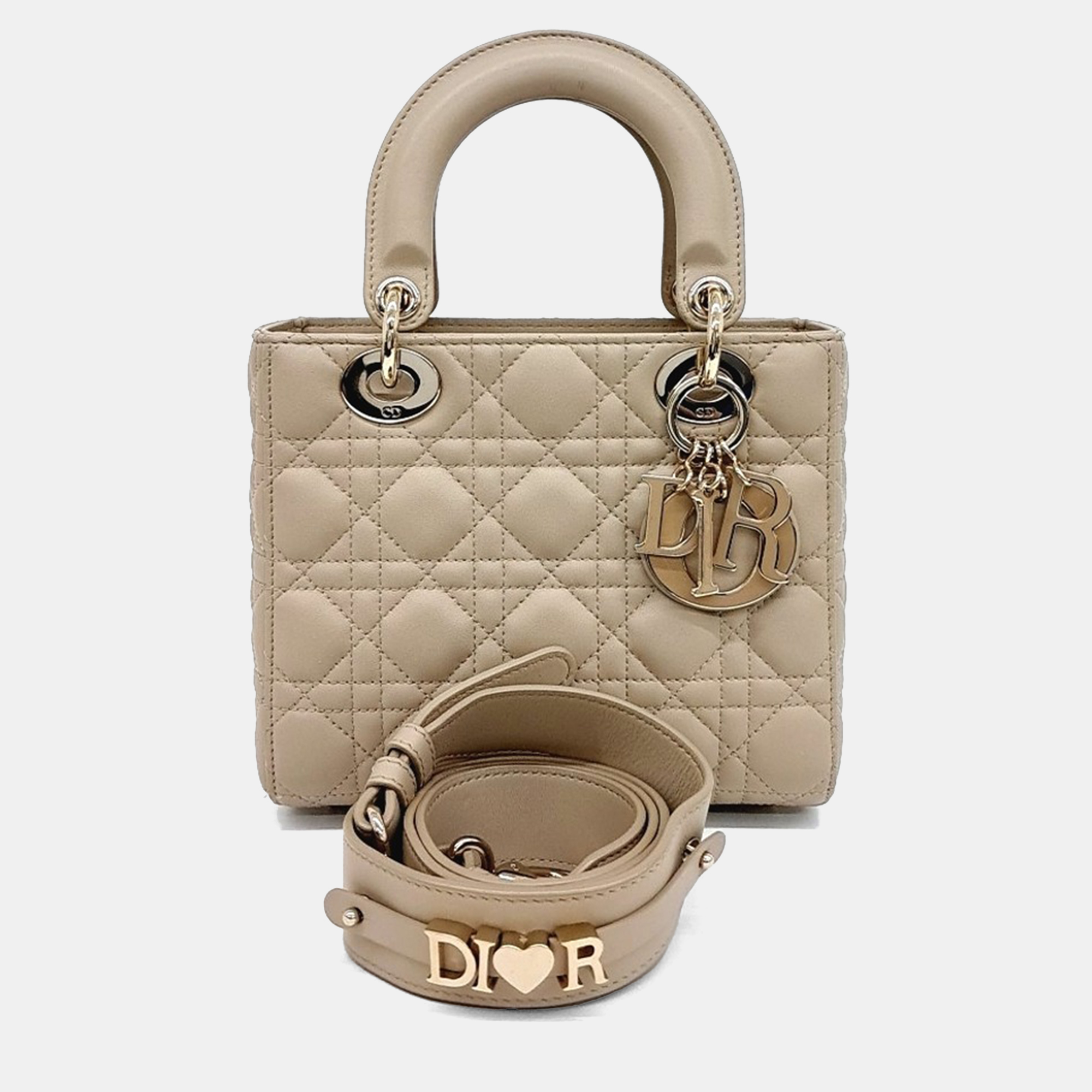 

Dior Beige Leather Lady Bag Small