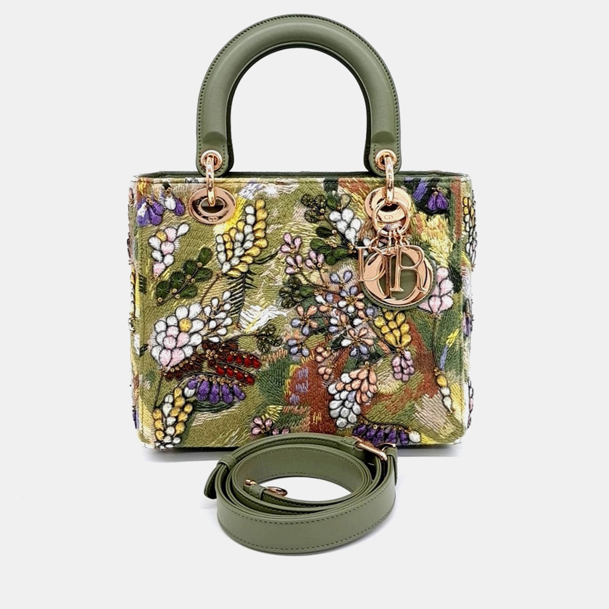 

Dior Green Fabric Lady Bag Medium