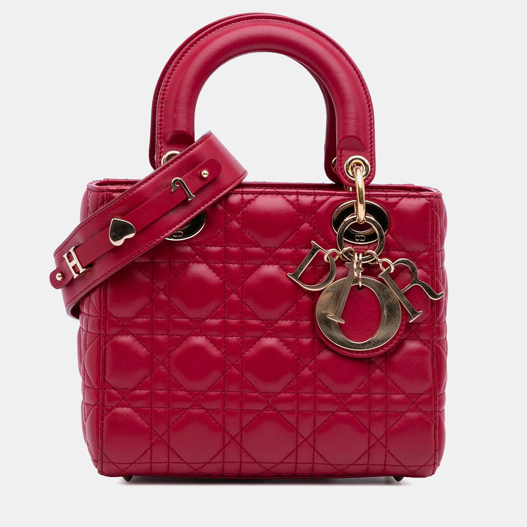 

Dior Red Small Lambskin Cannage My ABCDior Lady Dior