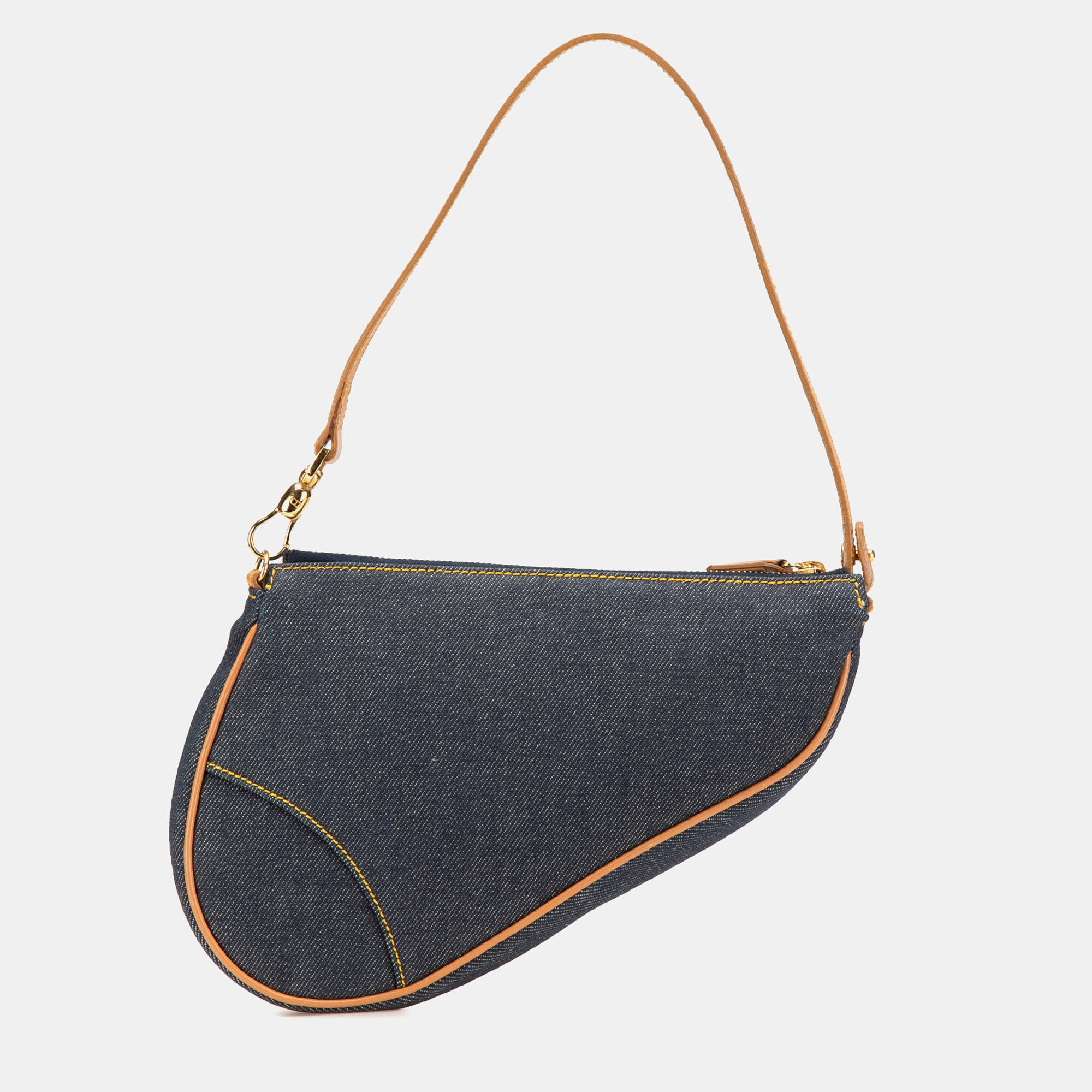 

Dior Blue Mini Denim Saddle Pochette