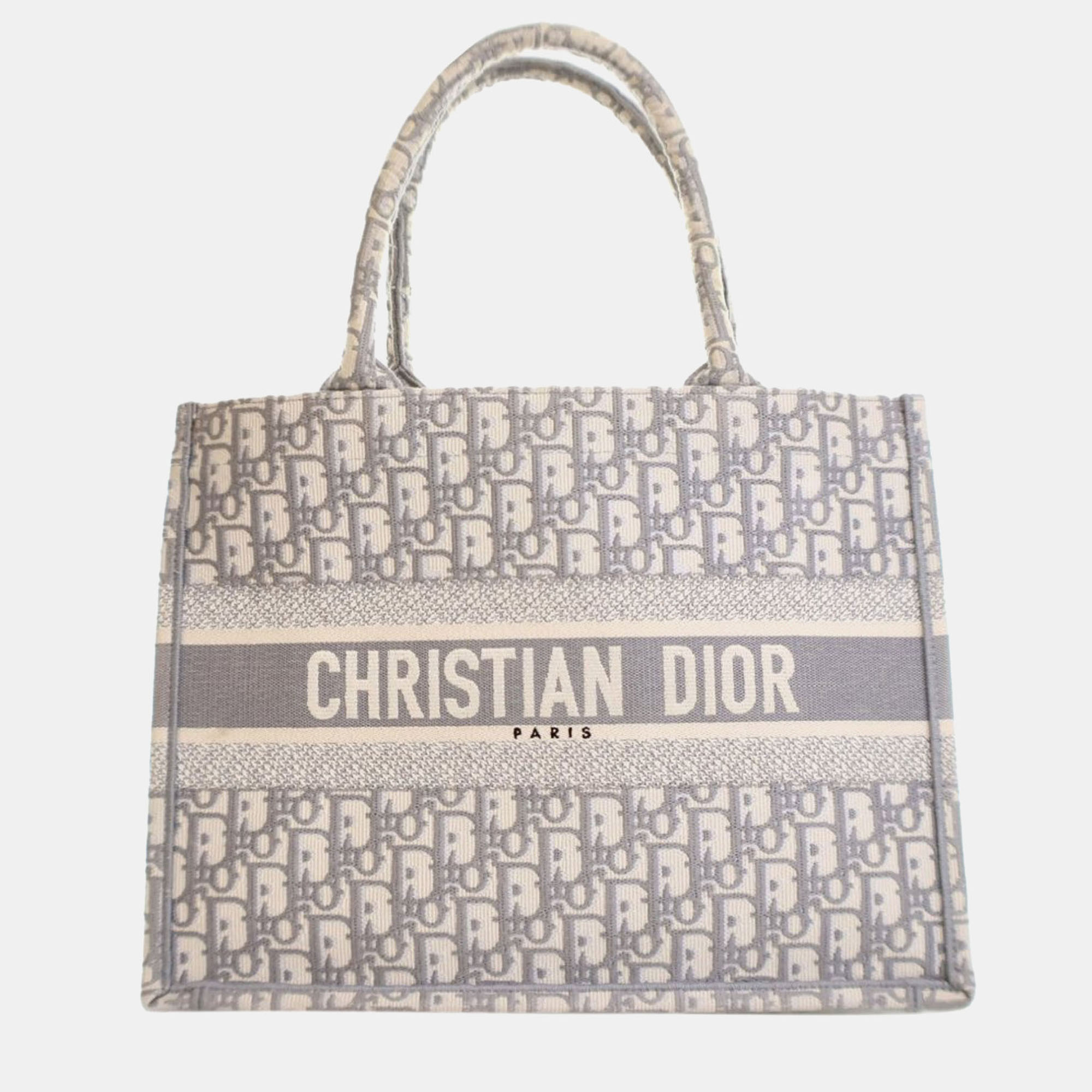 

Dior Grey Medium Oblique Canvas Book Tote