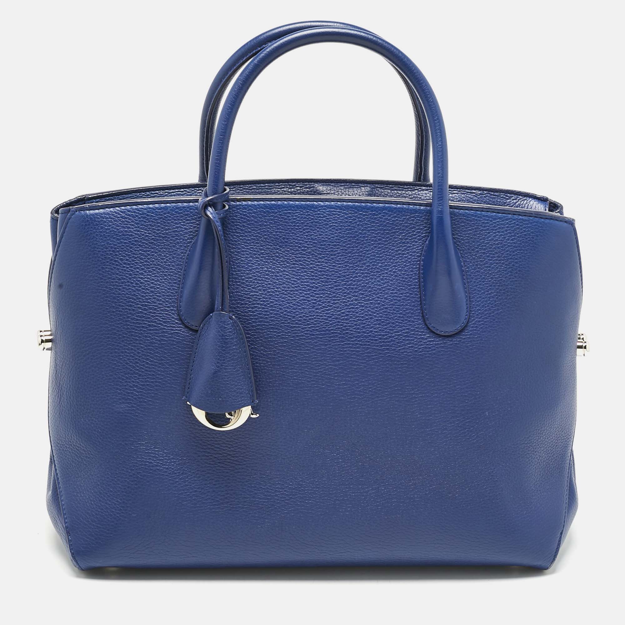 

Dior Blue Leather  Bar Tote