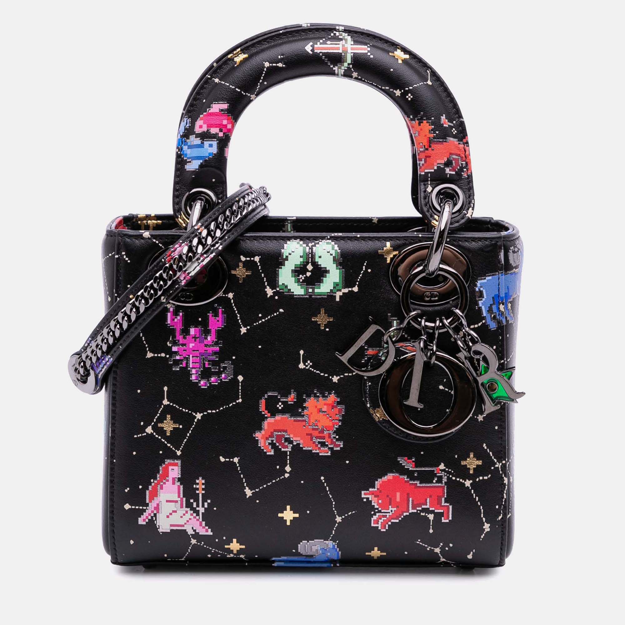 

Dior Black Mini Calfskin Pixel Zodiac Lady Dior