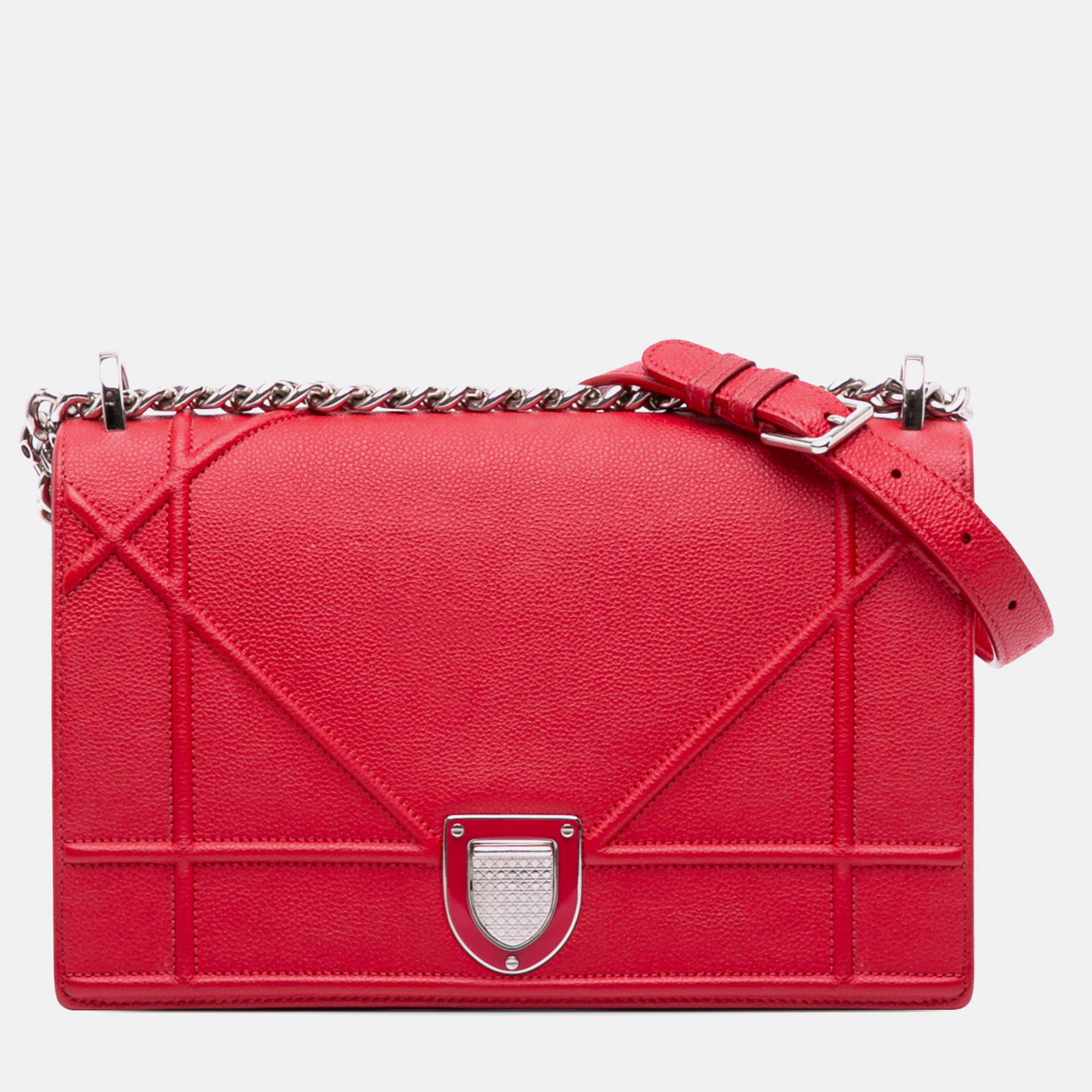 

Dior Red Medium Grained Calfskin Diorama Flap
