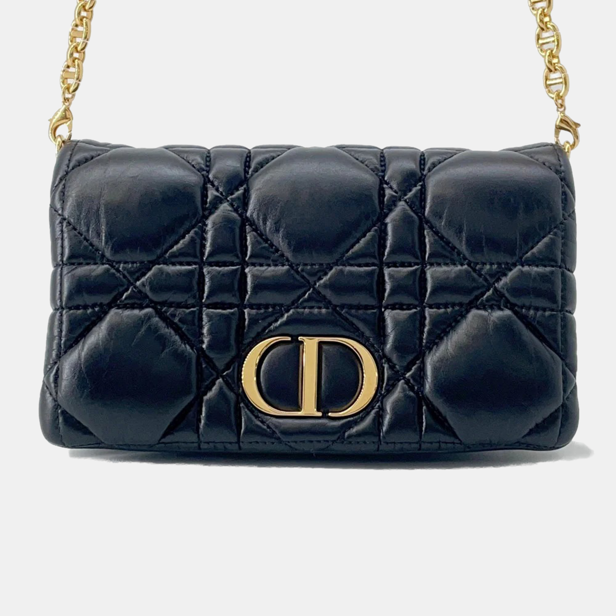 

Dior Macrocanage Black Leather Chain Shoulder Wallet