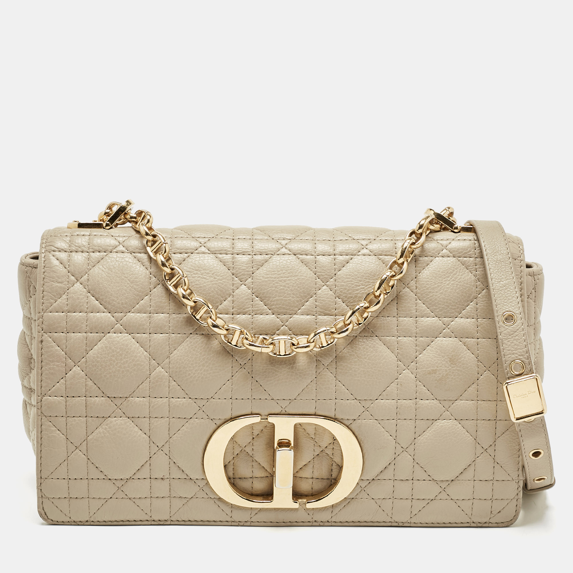 

Dior Beige Cannage Leather  Caro Shoulder Bag