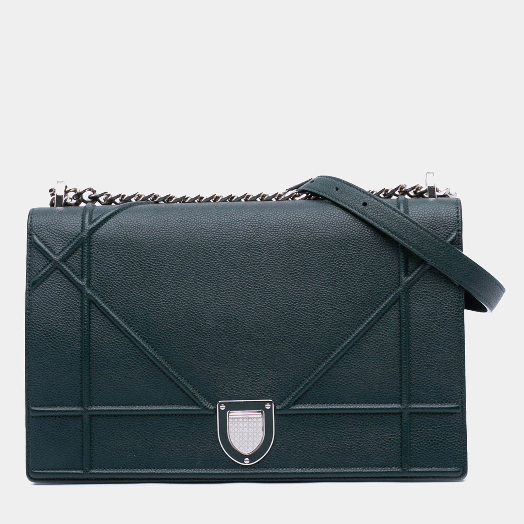 

Dior Green Large Grained Calfskin Diorama Flap