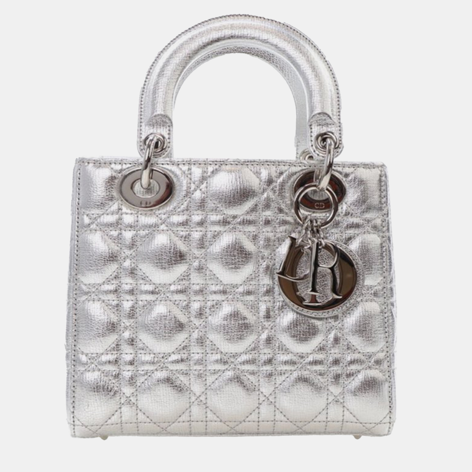 

Dior Silver Small Metallic Grained Calfskin Cannage My ABCDior Lady Dior