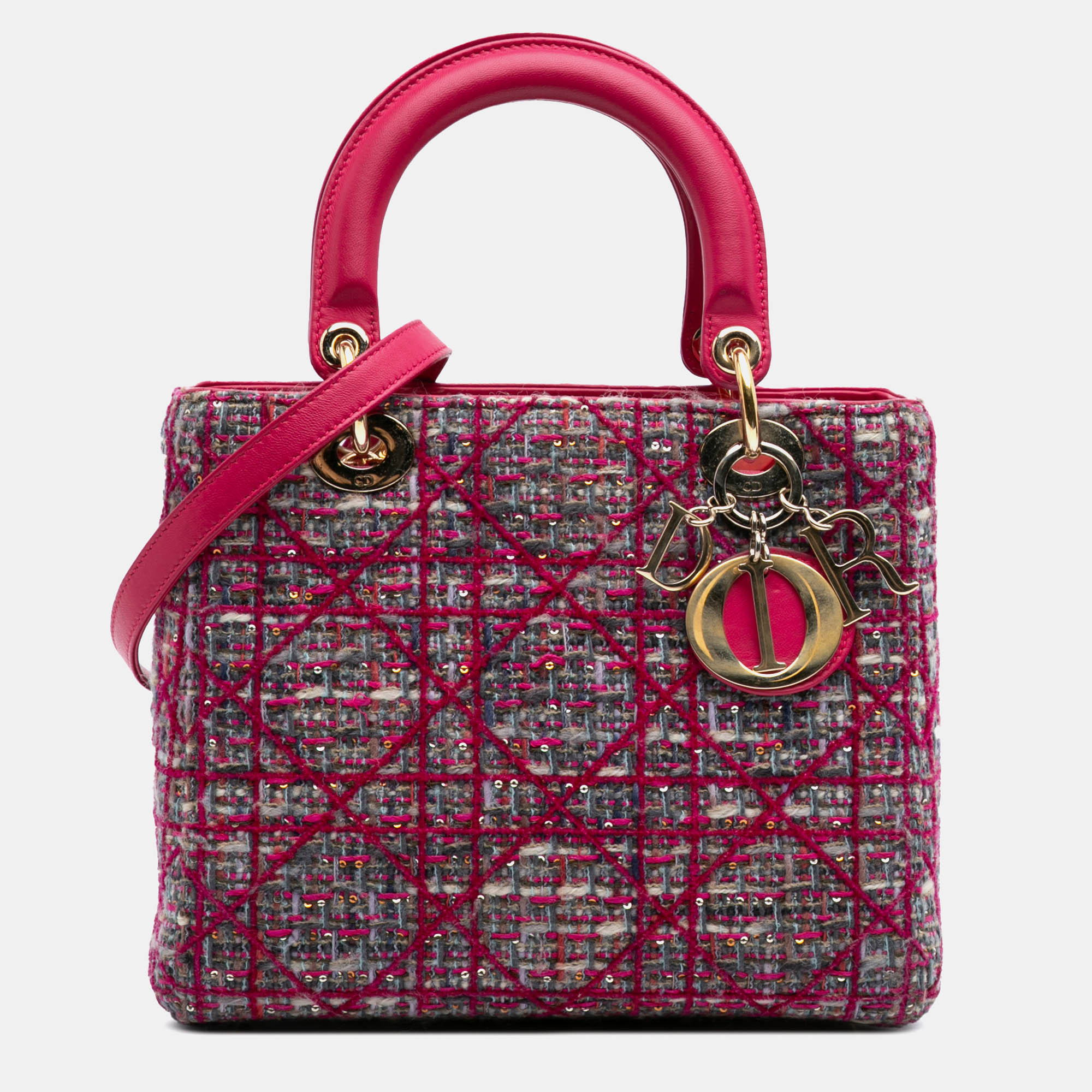 

Dior Pink Medium Tweed Macrocannage Lady Dior