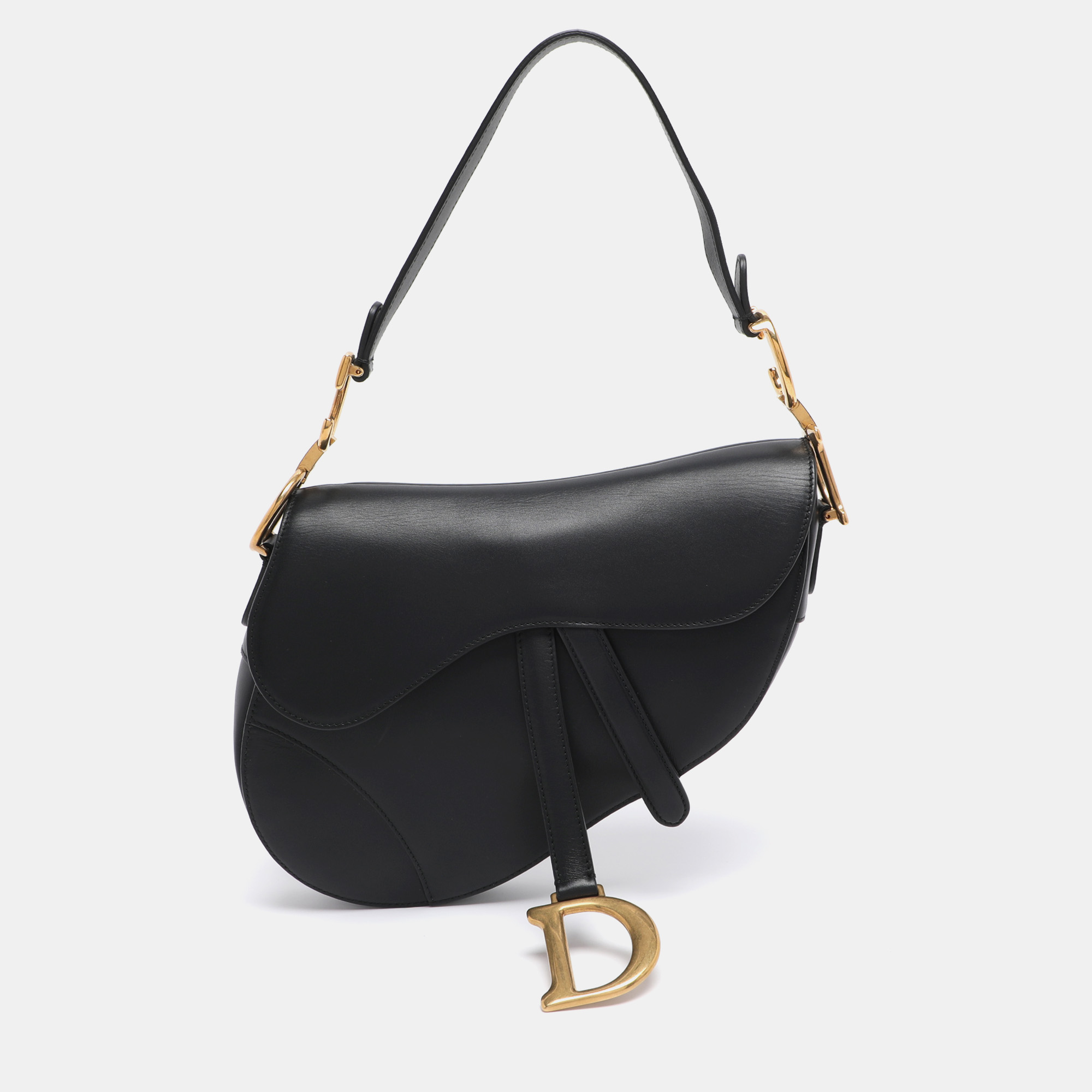 

Dior Black Leather Saddle Bag