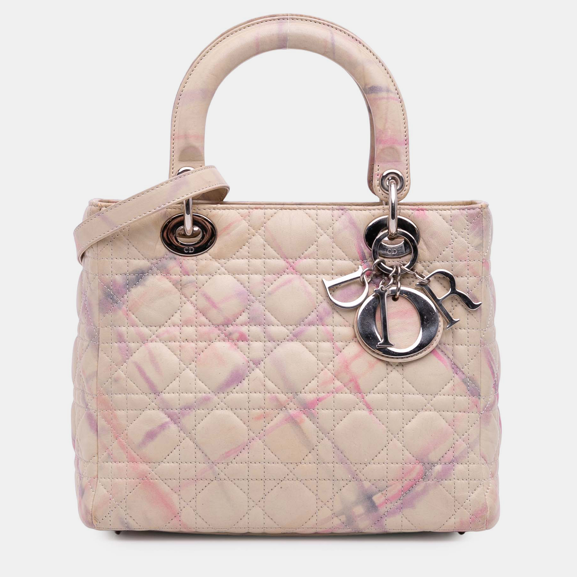 

Dior Pink Limited Edition Medium Lambskin Cannage Lady Dior