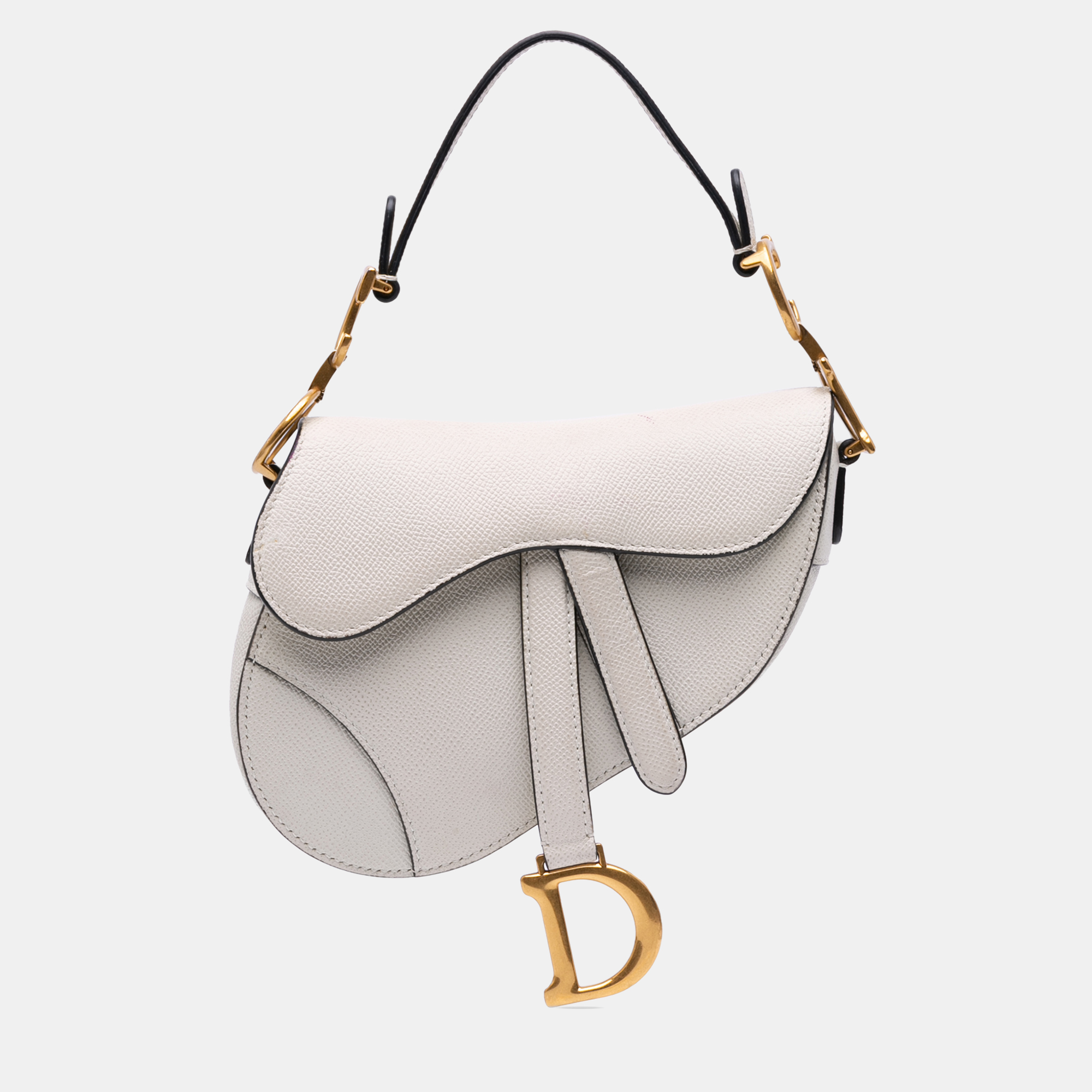 

Dior White Mini Grained Calfskin Saddle Bag