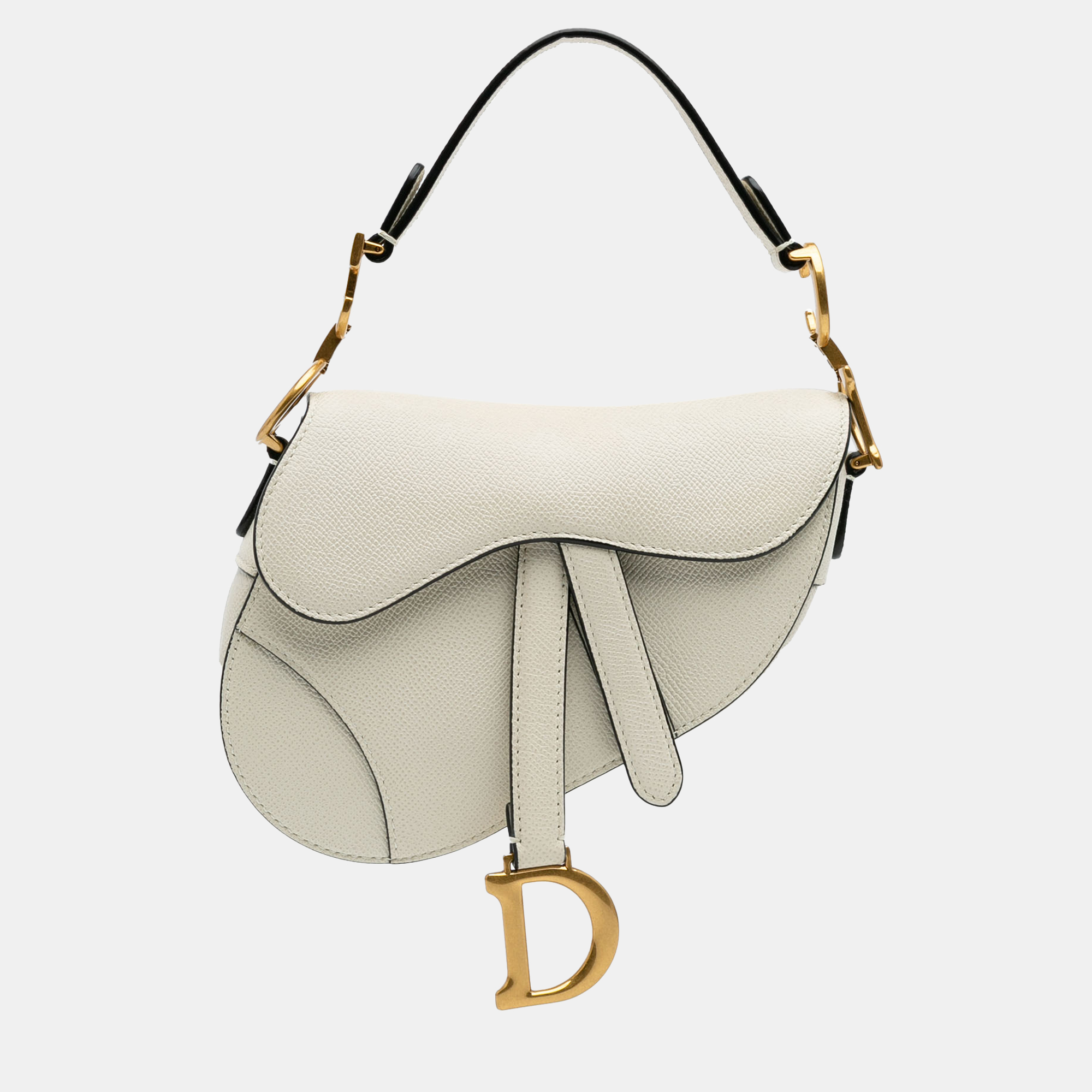 

Dior White Mini Grained Calfskin Saddle Bag