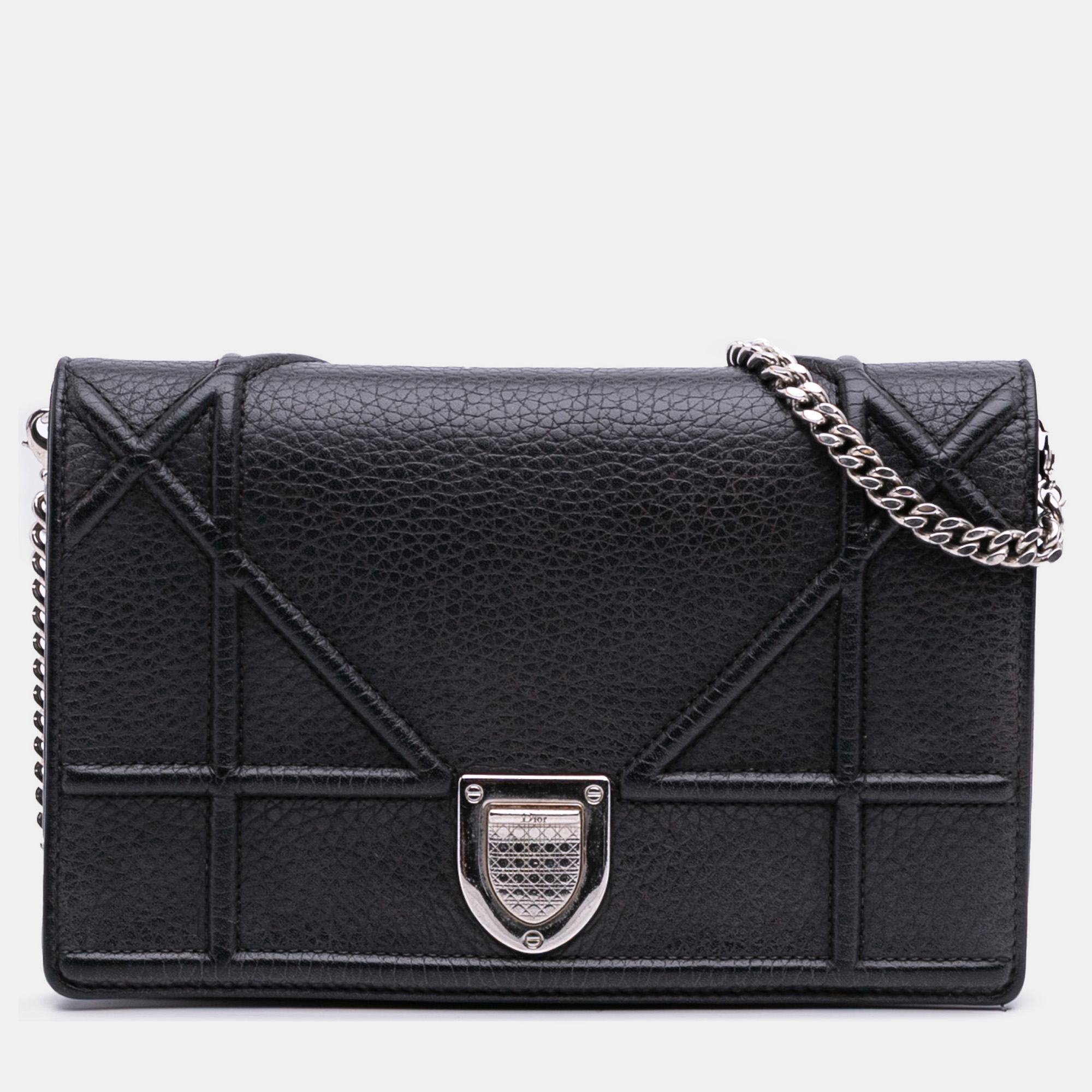 

Dior Black Grained Calfskin Diorama Wallet on Chain
