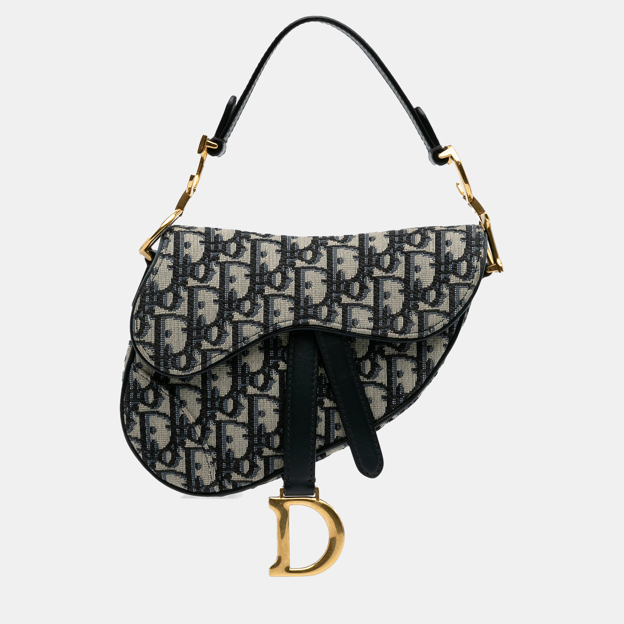 

Dior Blue Mini Oblique Canvas Saddle Bag