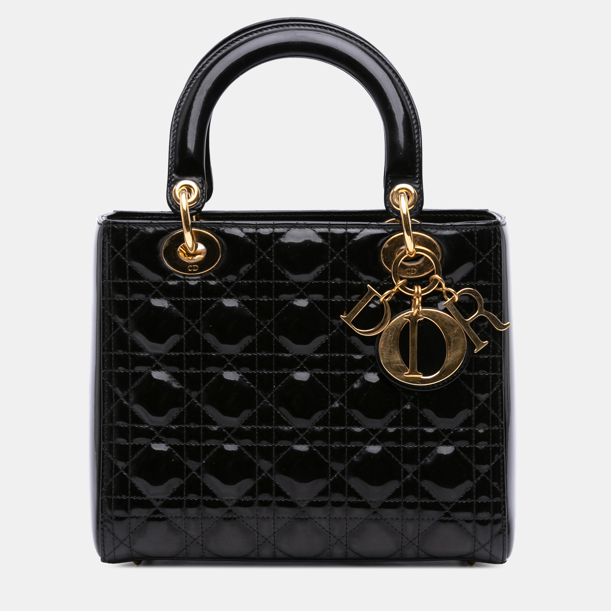 

Dior Black Medium Patent Cannage Lady Dior
