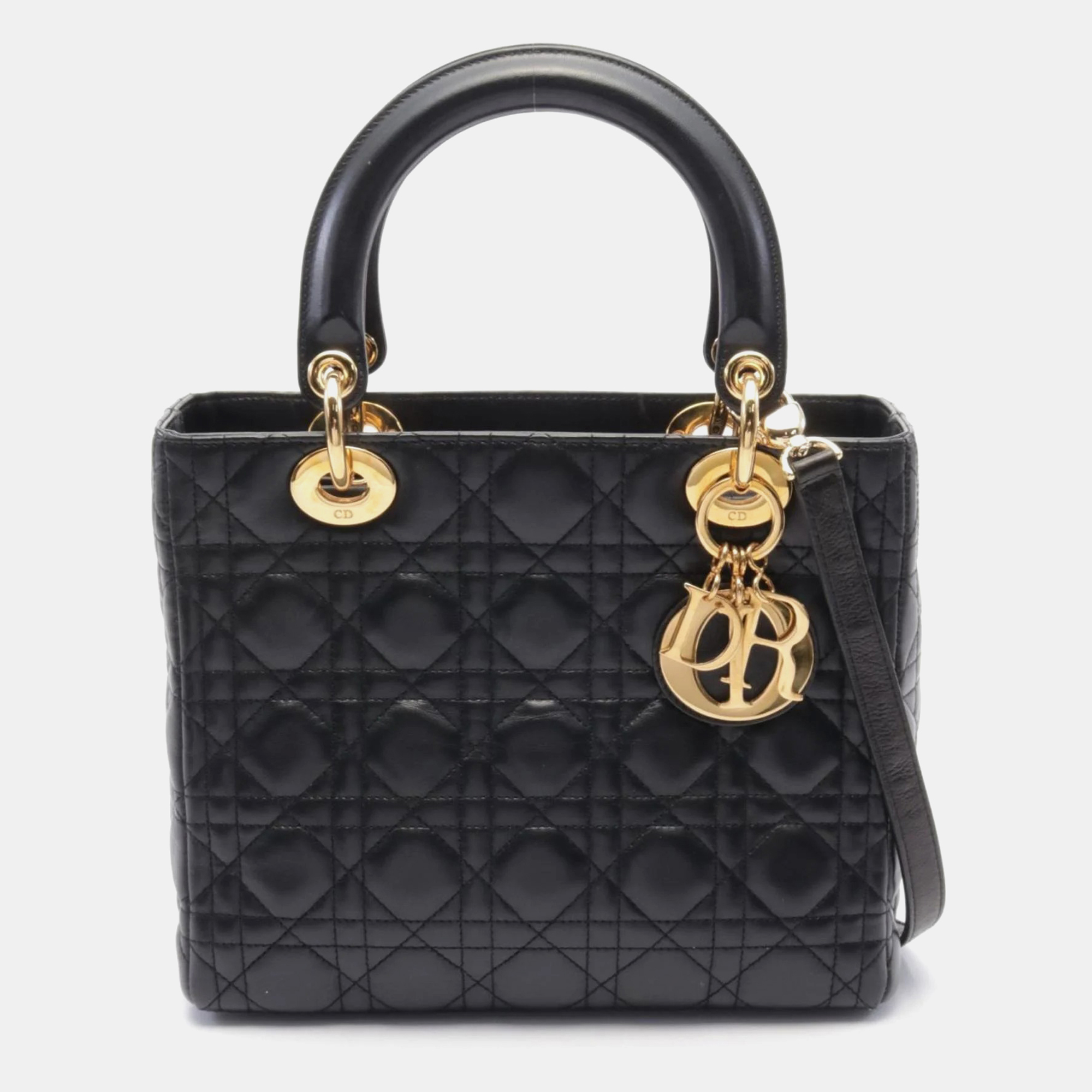 

Dior Lady Dior Cannage Black Leather Shoulder Bag