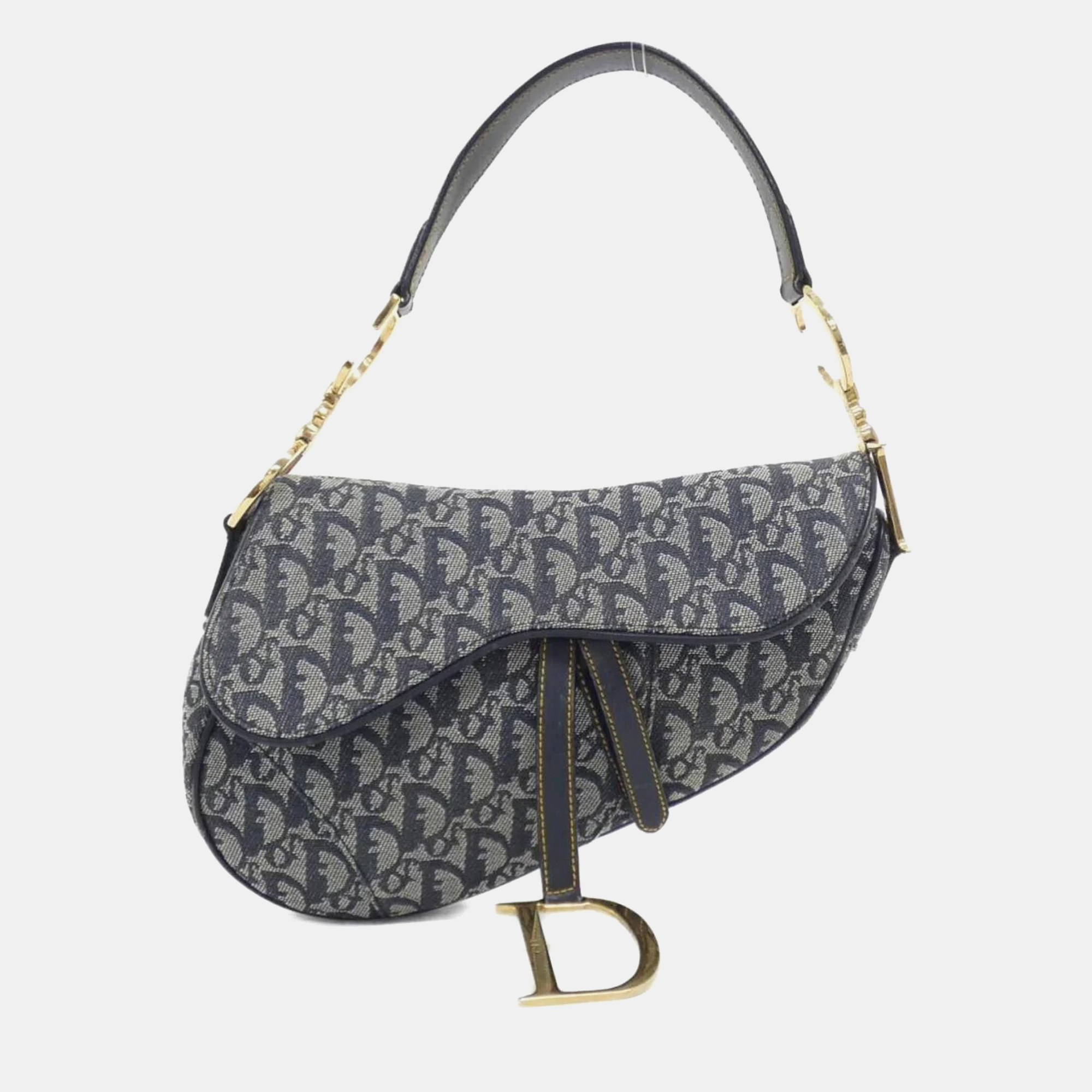 

Christian Dior Blue Canvas Saddle Shoulder Bag