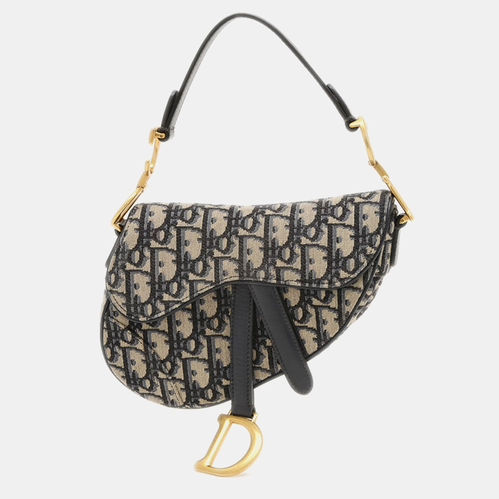 

Christian Dior Saddlebag Mini Oblique Jacquard Handbag Navy, Navy blue