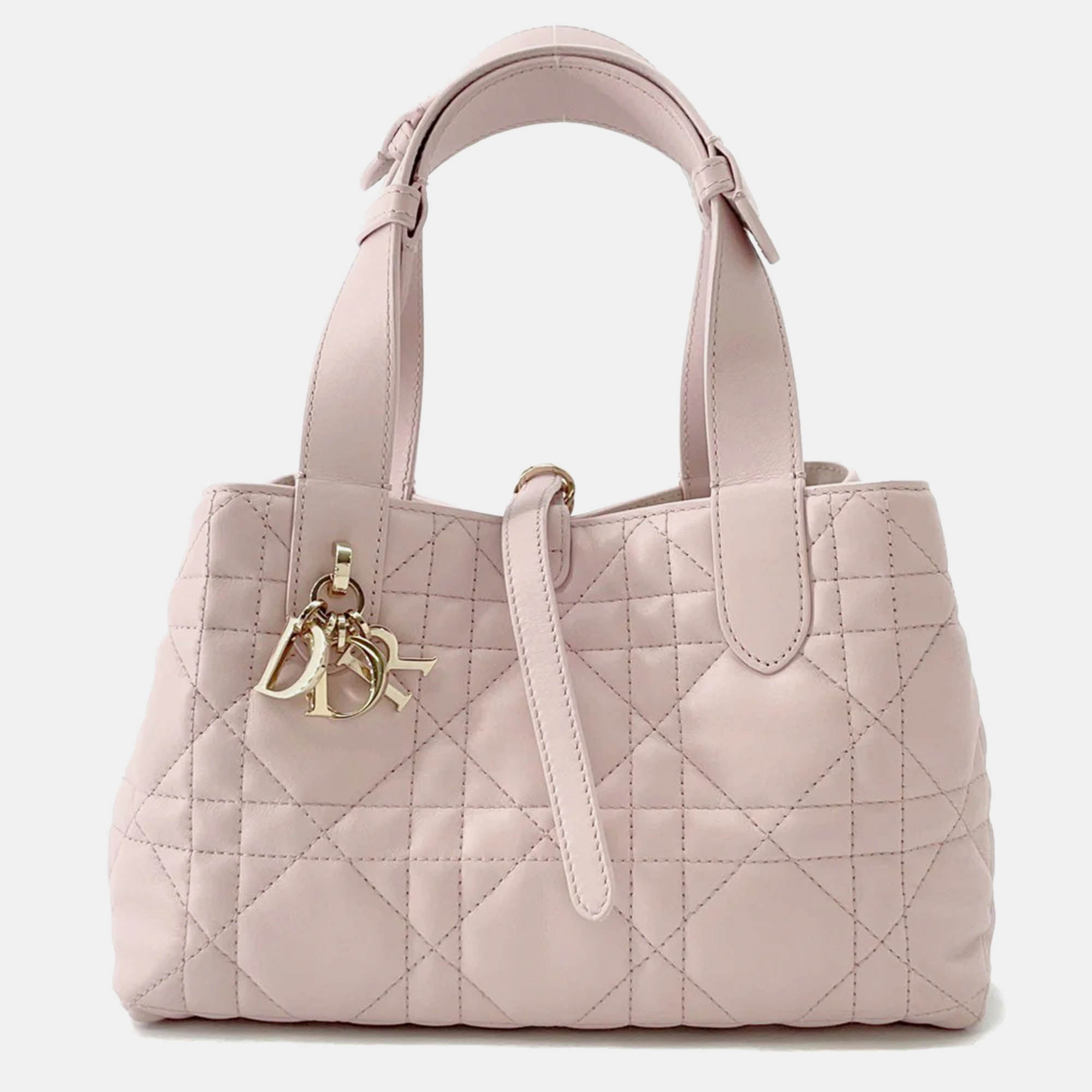 

Dior Toujules Macrocannage Handbag Pink Calf Leather Size Small