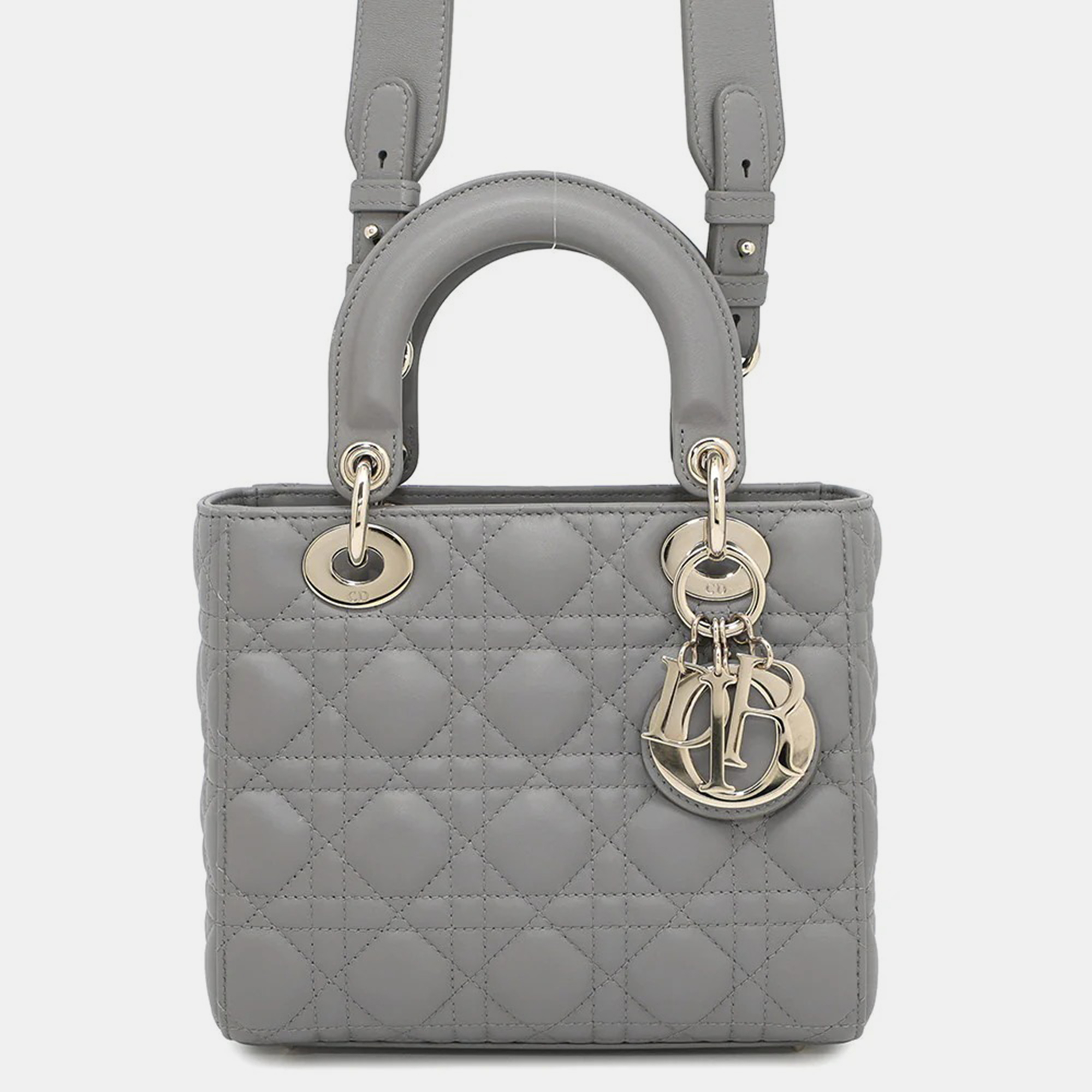 

Dior Lady Dior My Abcdior Gray Lambskin Size Small, Grey