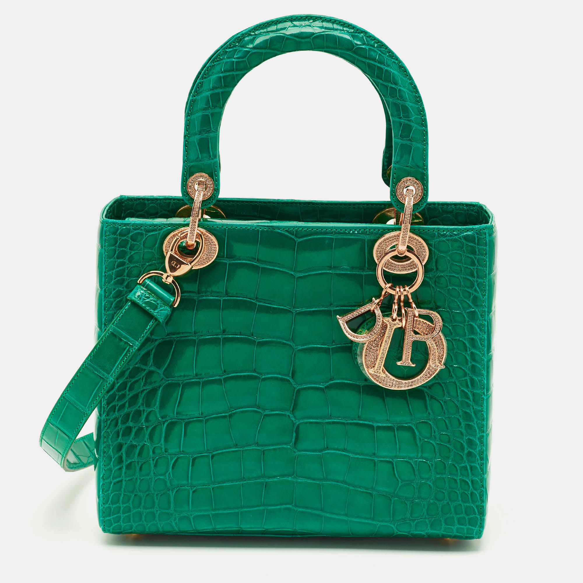 

Dior Green Alligator Mississippiensis Medium Lady Dior Tote