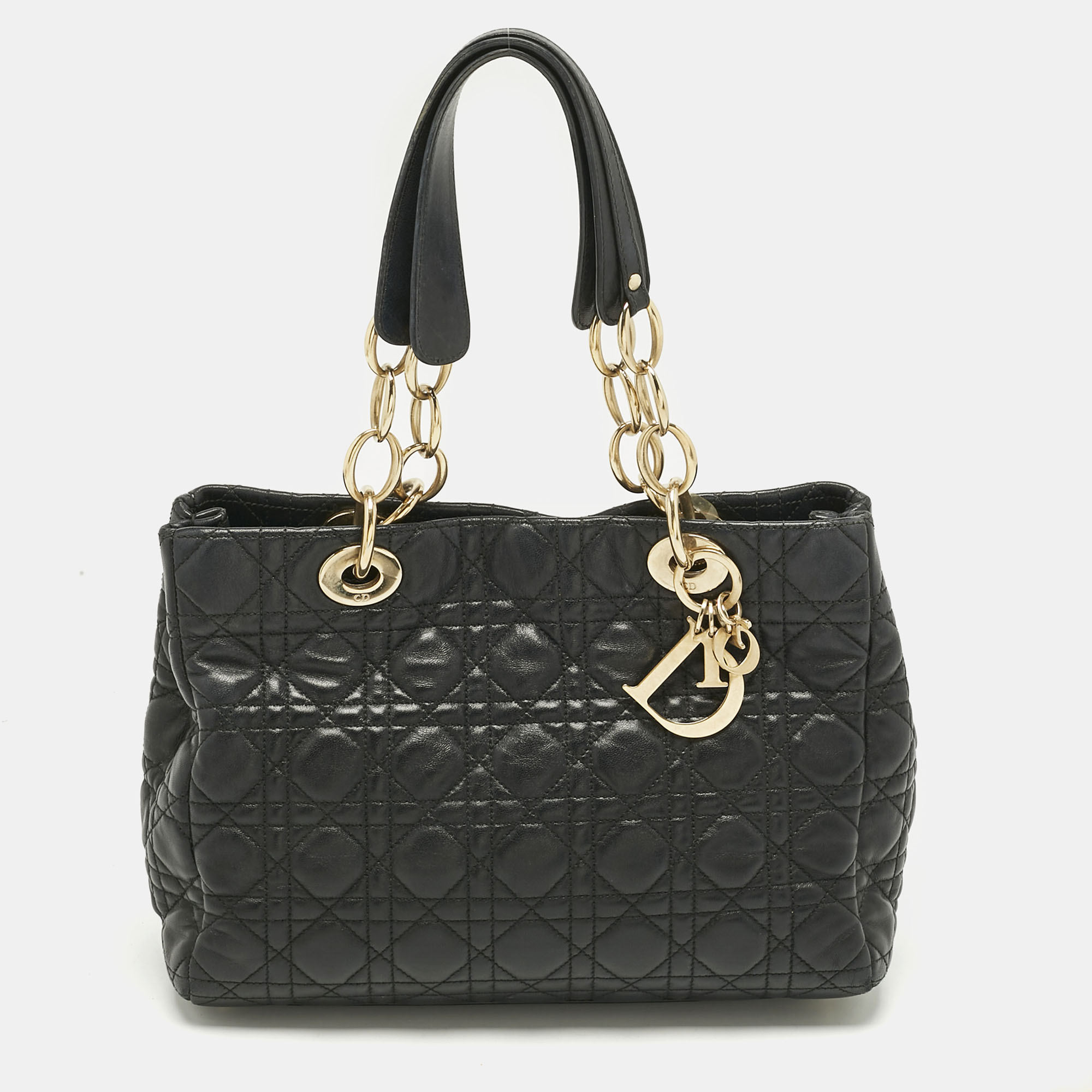 

Dior Black Cannage Leather  Soft Lady Dior Tote