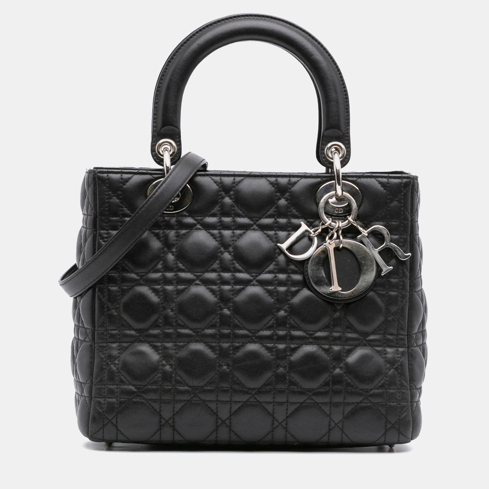 

Dior Black Medium Lambskin Cannage Lady Dior