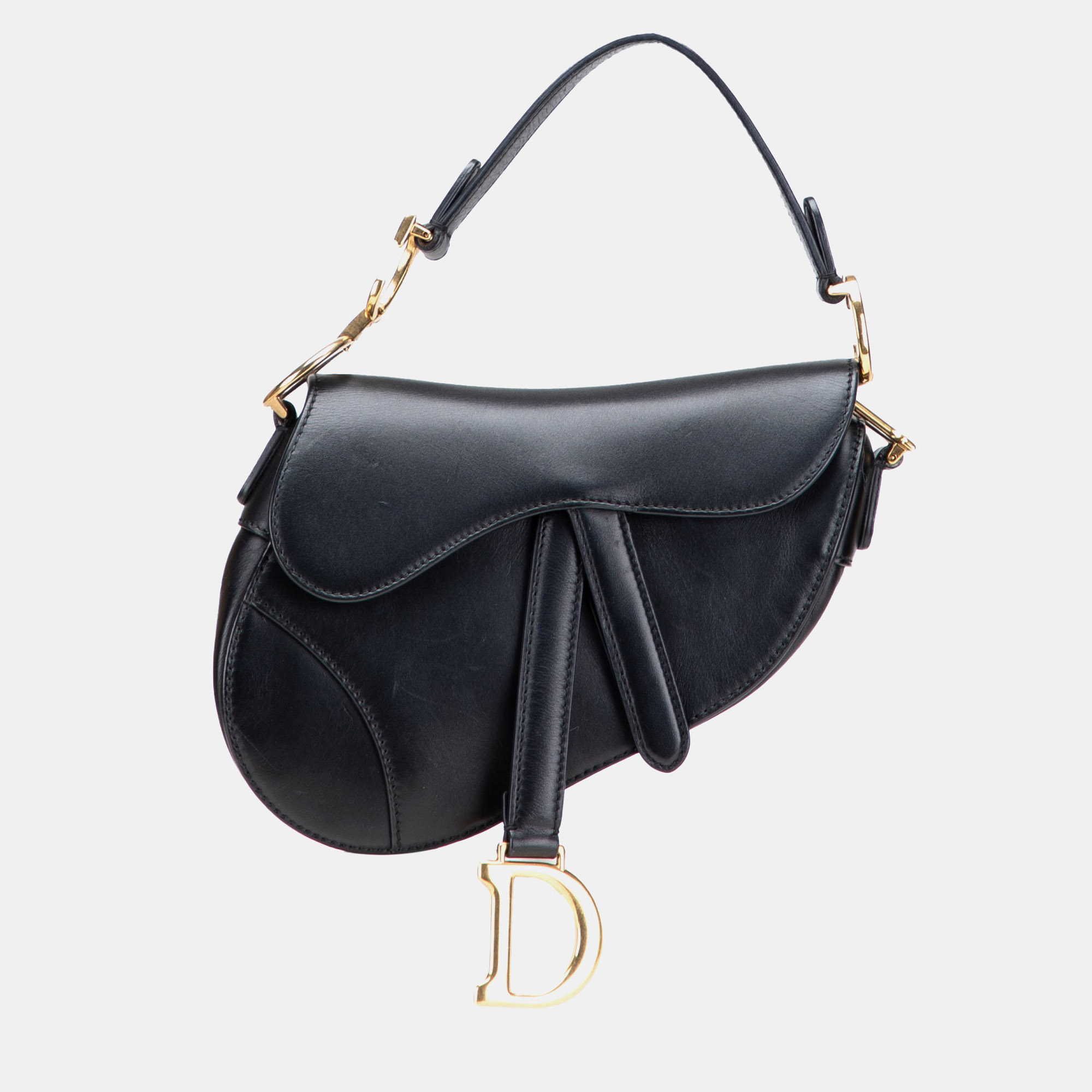 

Dior Black Mini Leather Saddle Bag