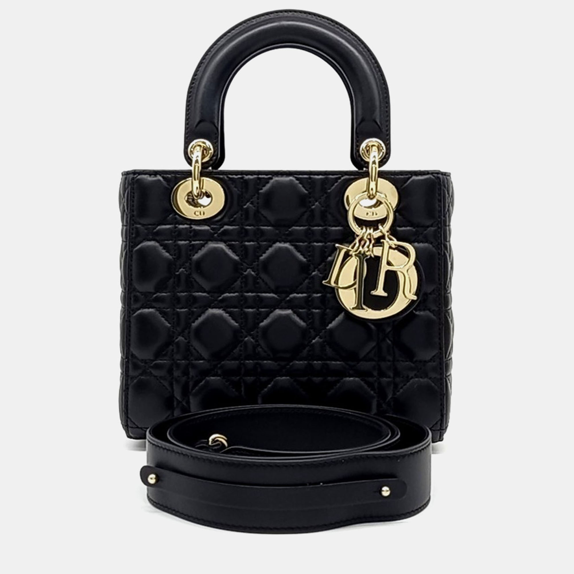 

Dior Black Leather Cannage Lady Bag Small