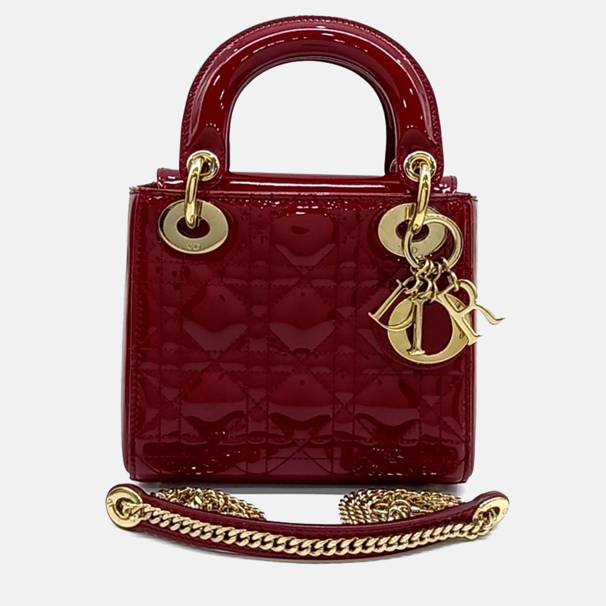 

Dior Red Patent Leather Patent Lady Bag Mini