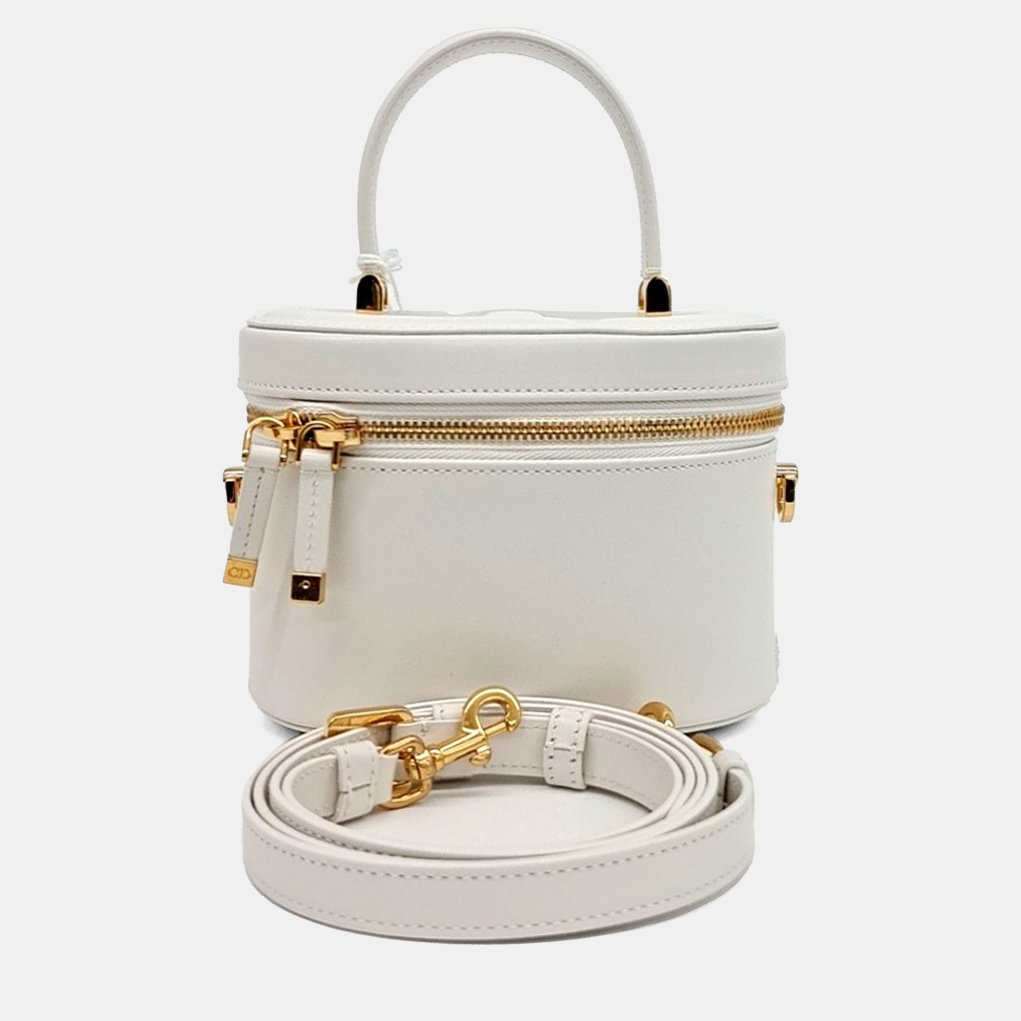 

Dior White Leather CD Signature Small Vanity bag